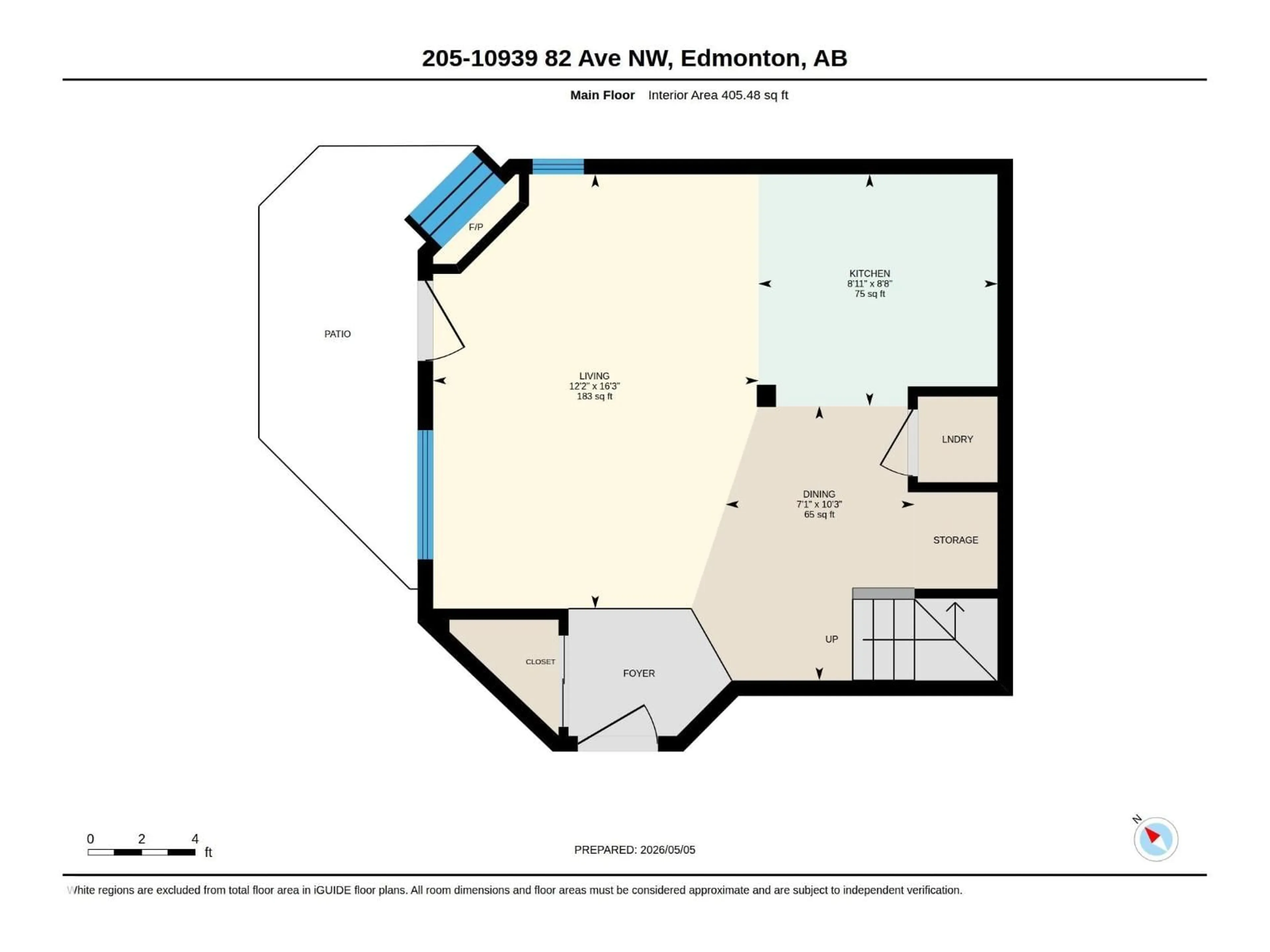 Floor plan for 205 10939 82 AV NW, Edmonton Alberta T6G0S7