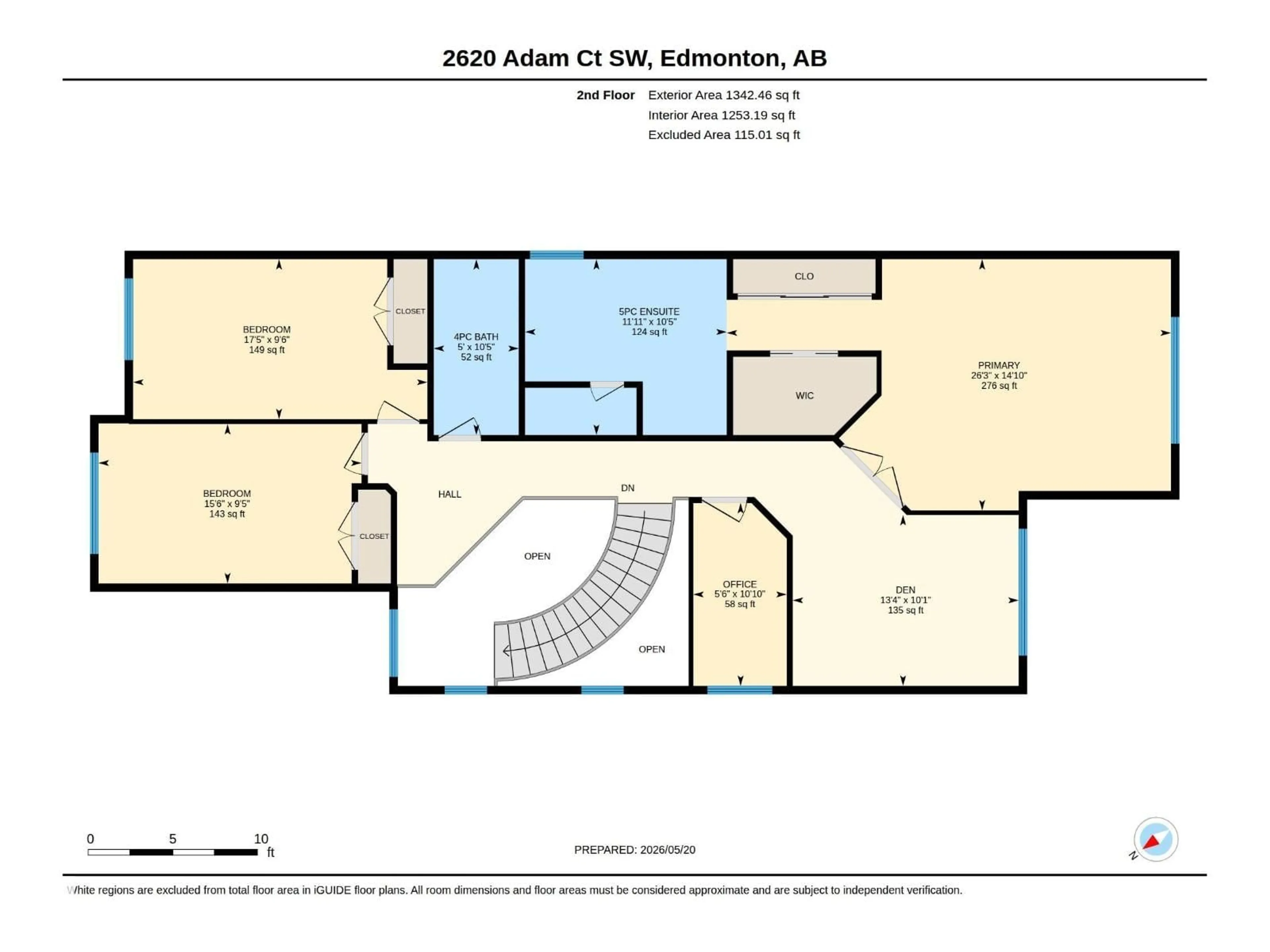 Floor plan for 2620 ADAM CT, Edmonton Alberta T6W3C1