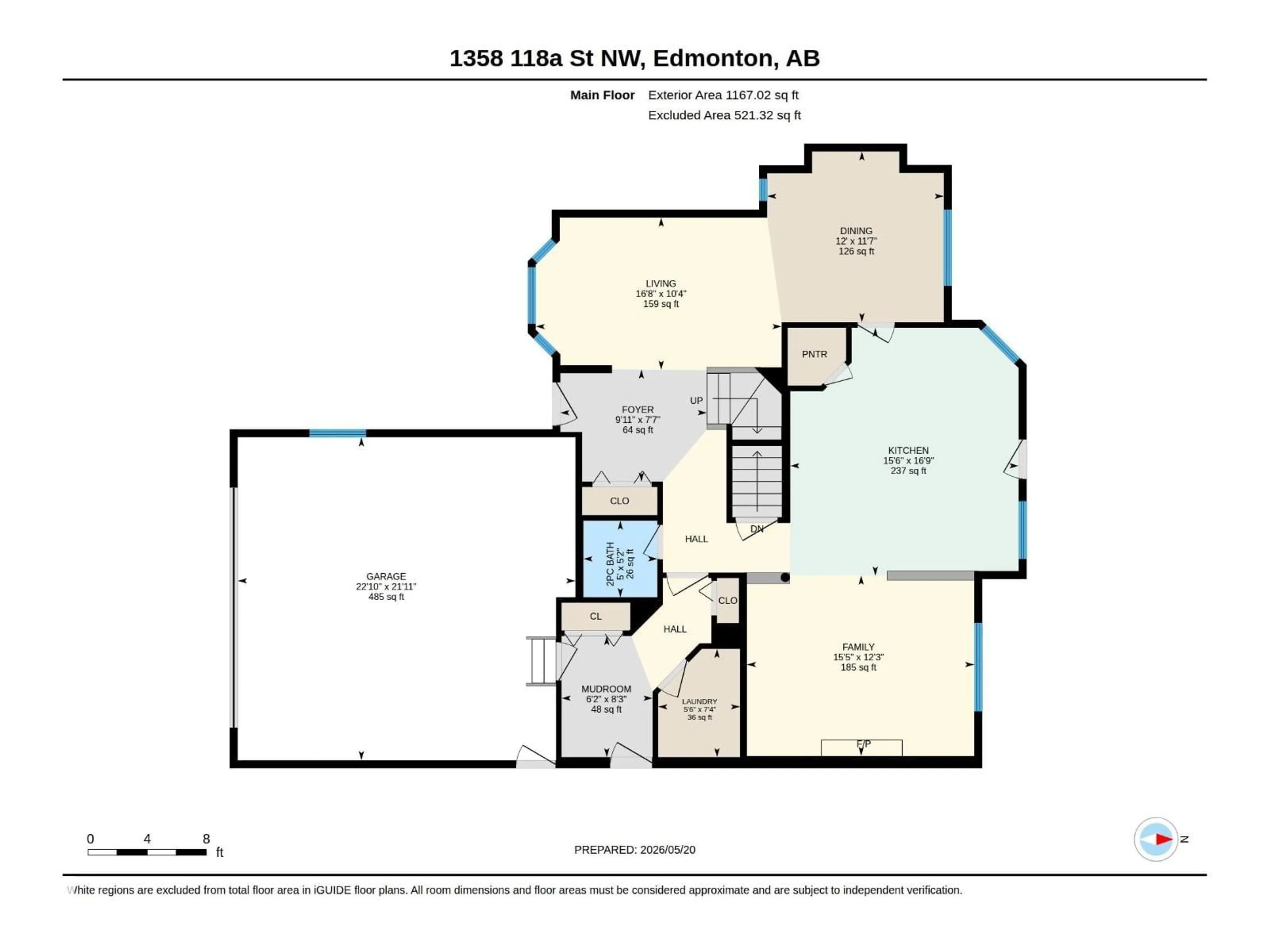 Floor plan for NW - 1358 118A ST, Edmonton Alberta T6J7G2