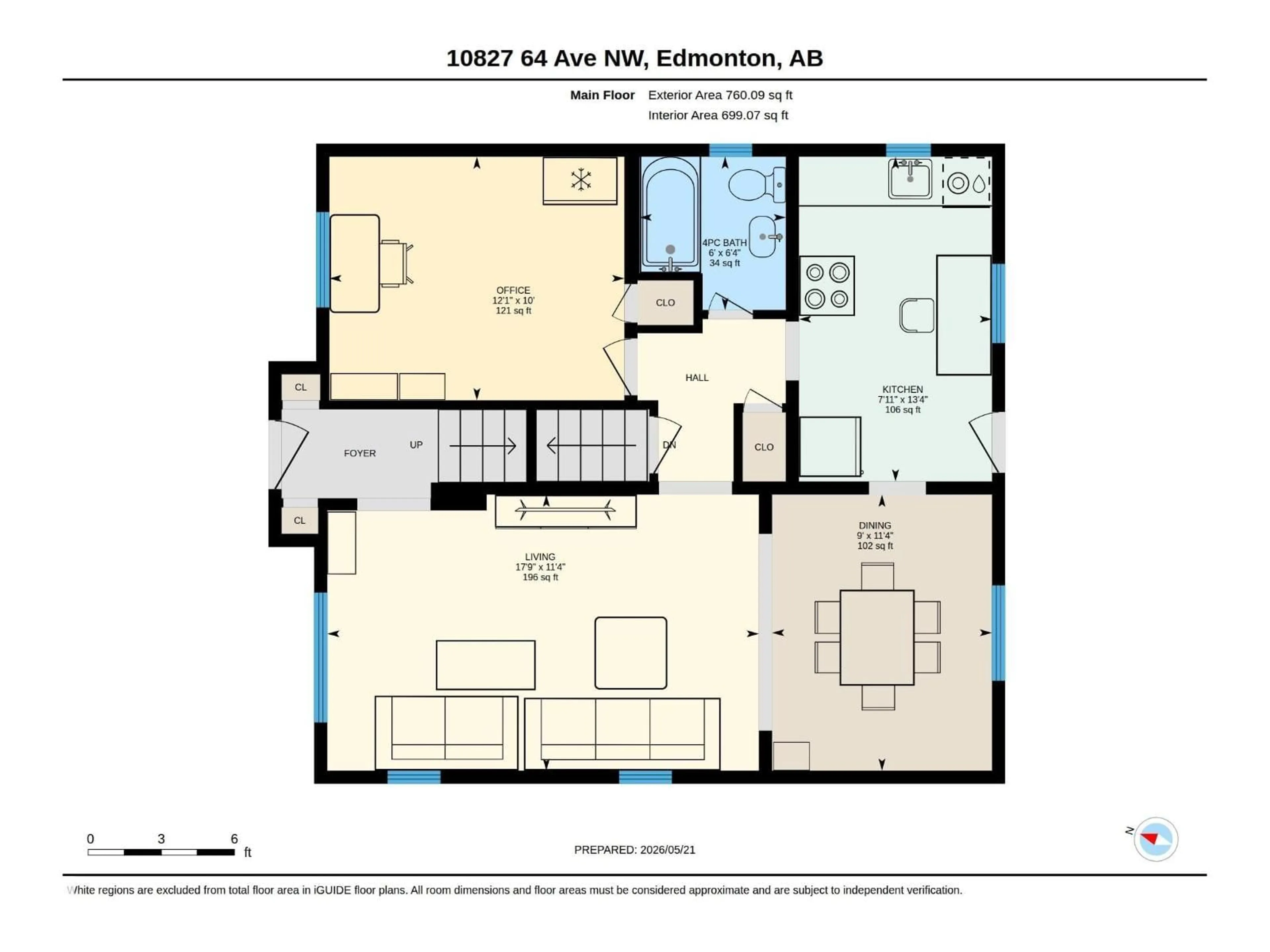 Floor plan for 10827 64 AV, Edmonton Alberta T6H1T3