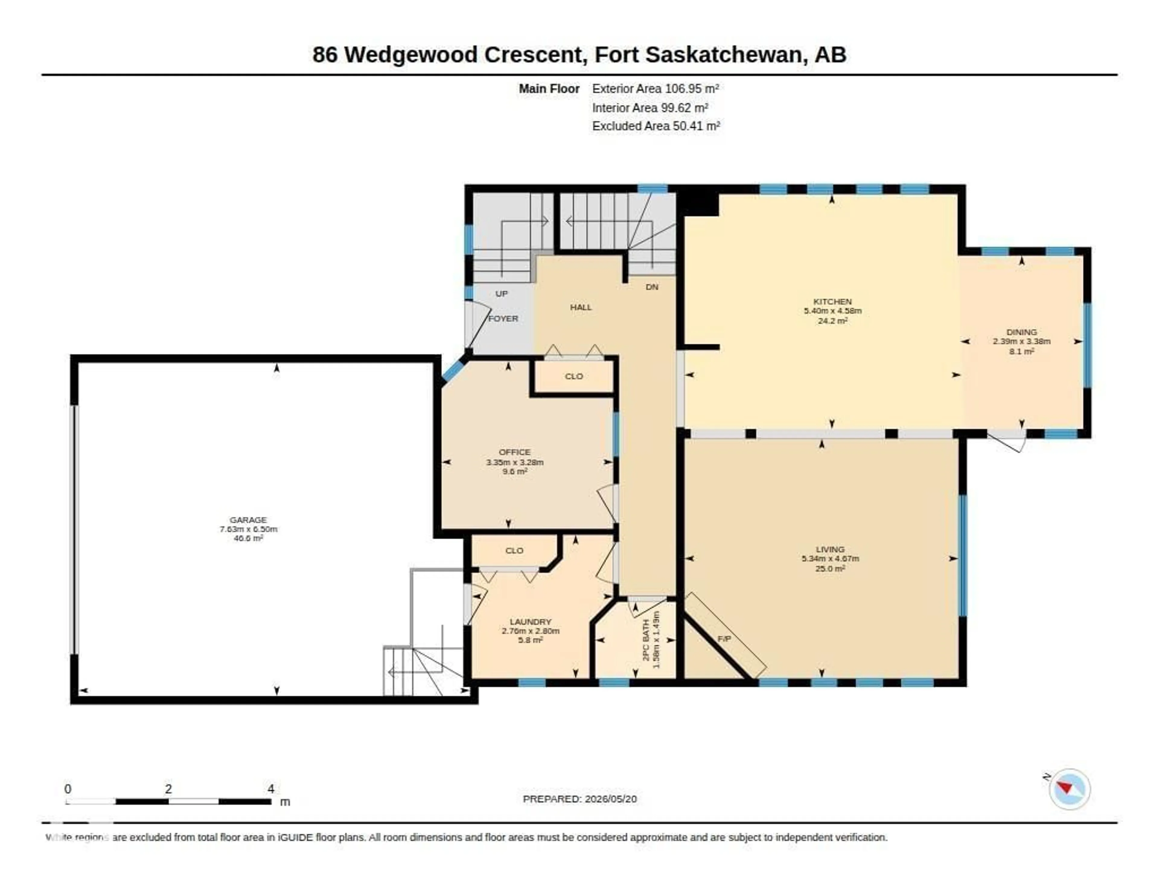 Floor plan for 86 WEDGEWOOD CR, Fort Saskatchewan Alberta T8N4L8