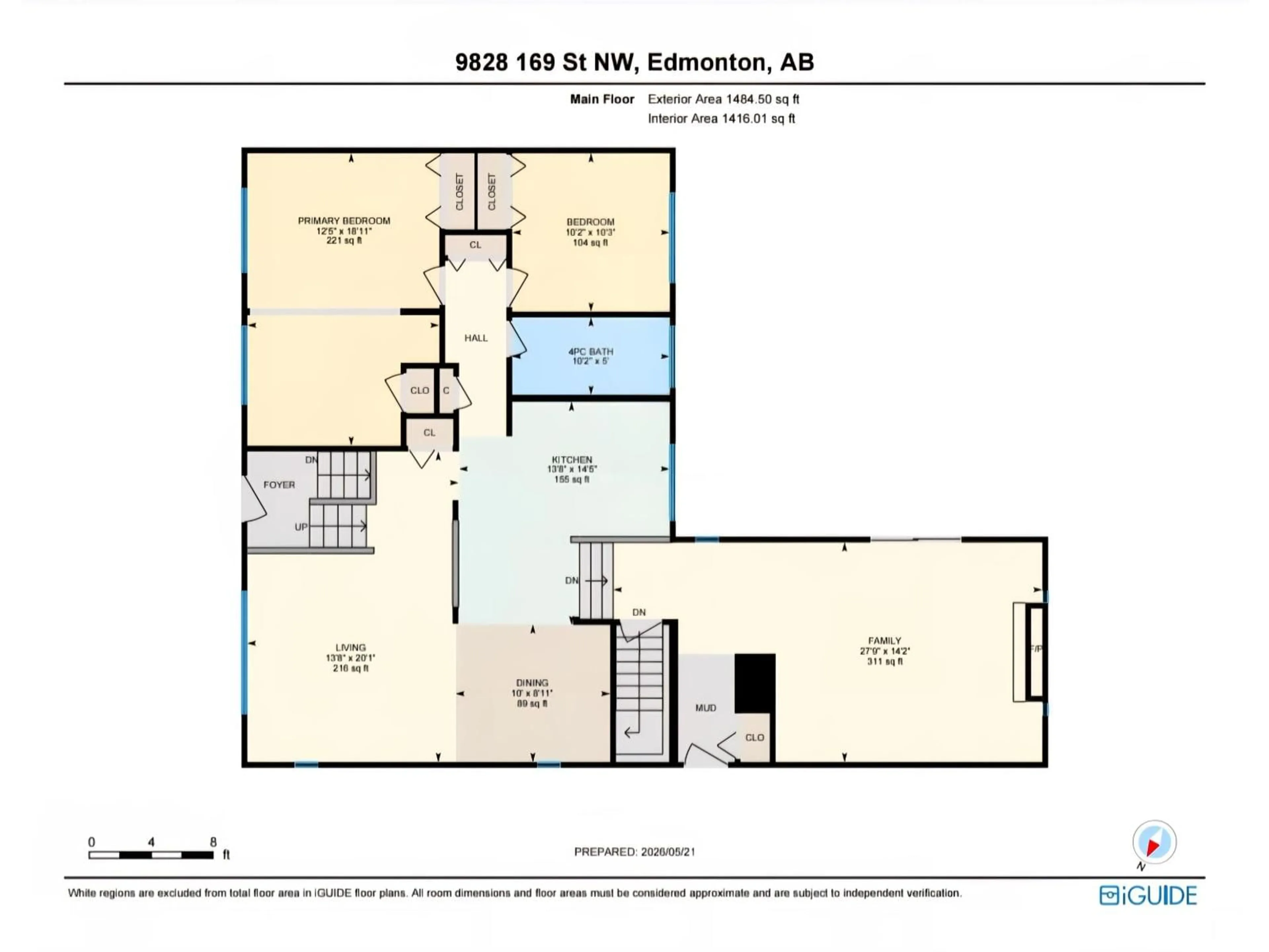 Floor plan for NW - 9828 169 ST, Edmonton Alberta T5P3X4