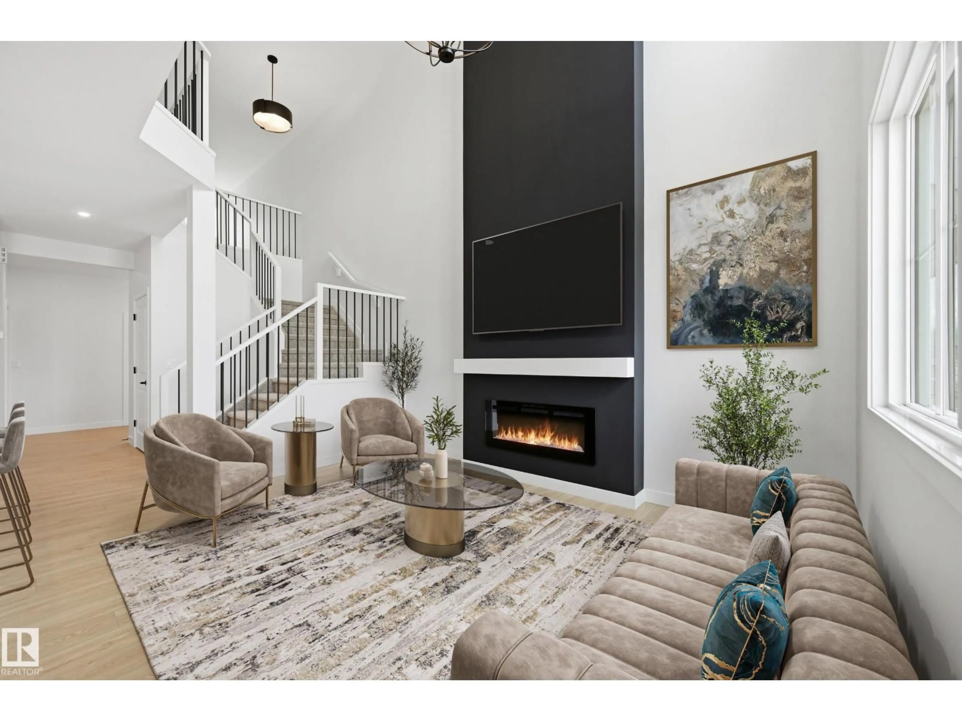 Living room with furniture, unknown for 22404 90 AV, Edmonton Alberta T5T7X2
