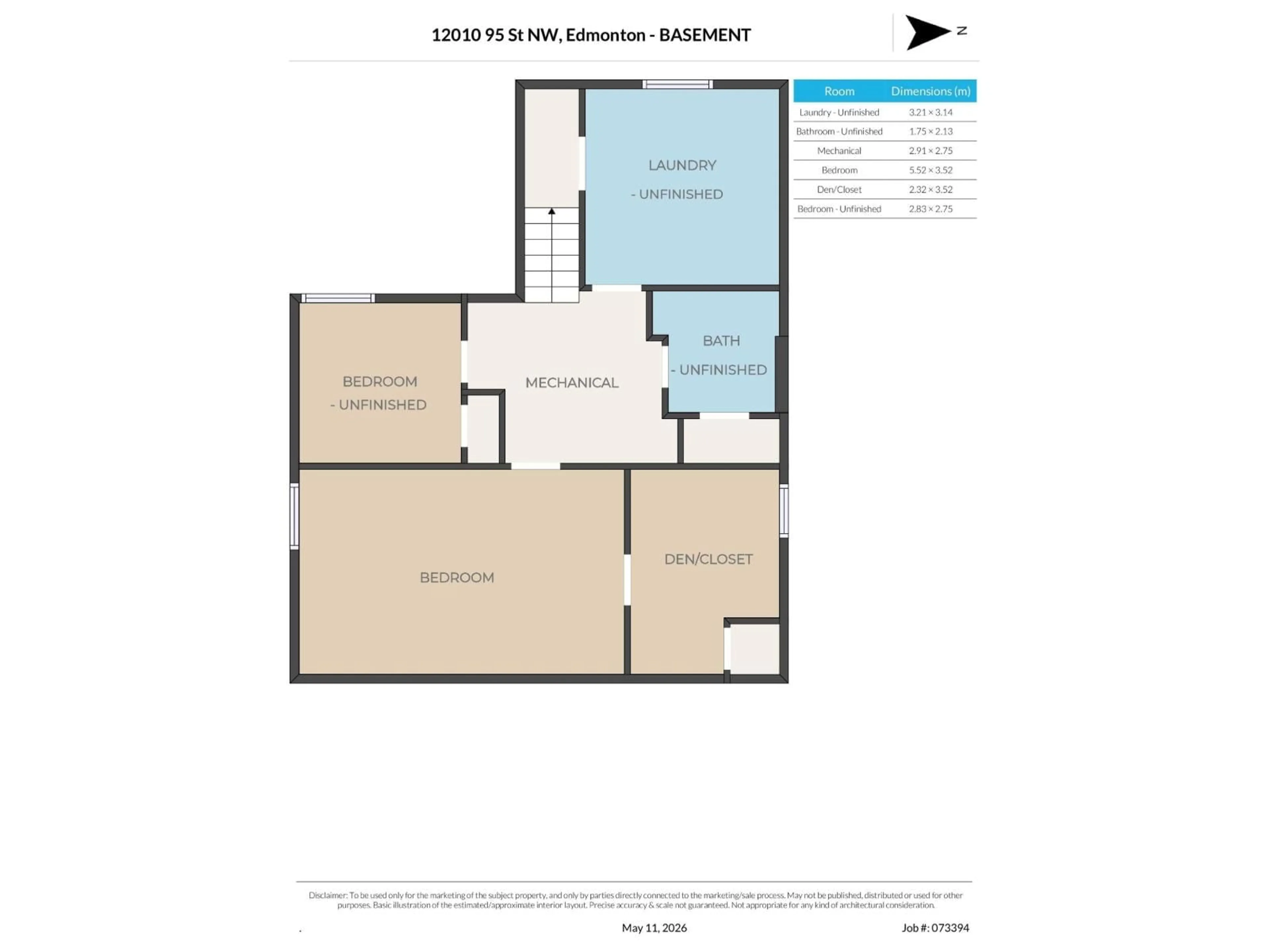 Floor plan for 12010 95 ST, Edmonton Alberta T5G1M7