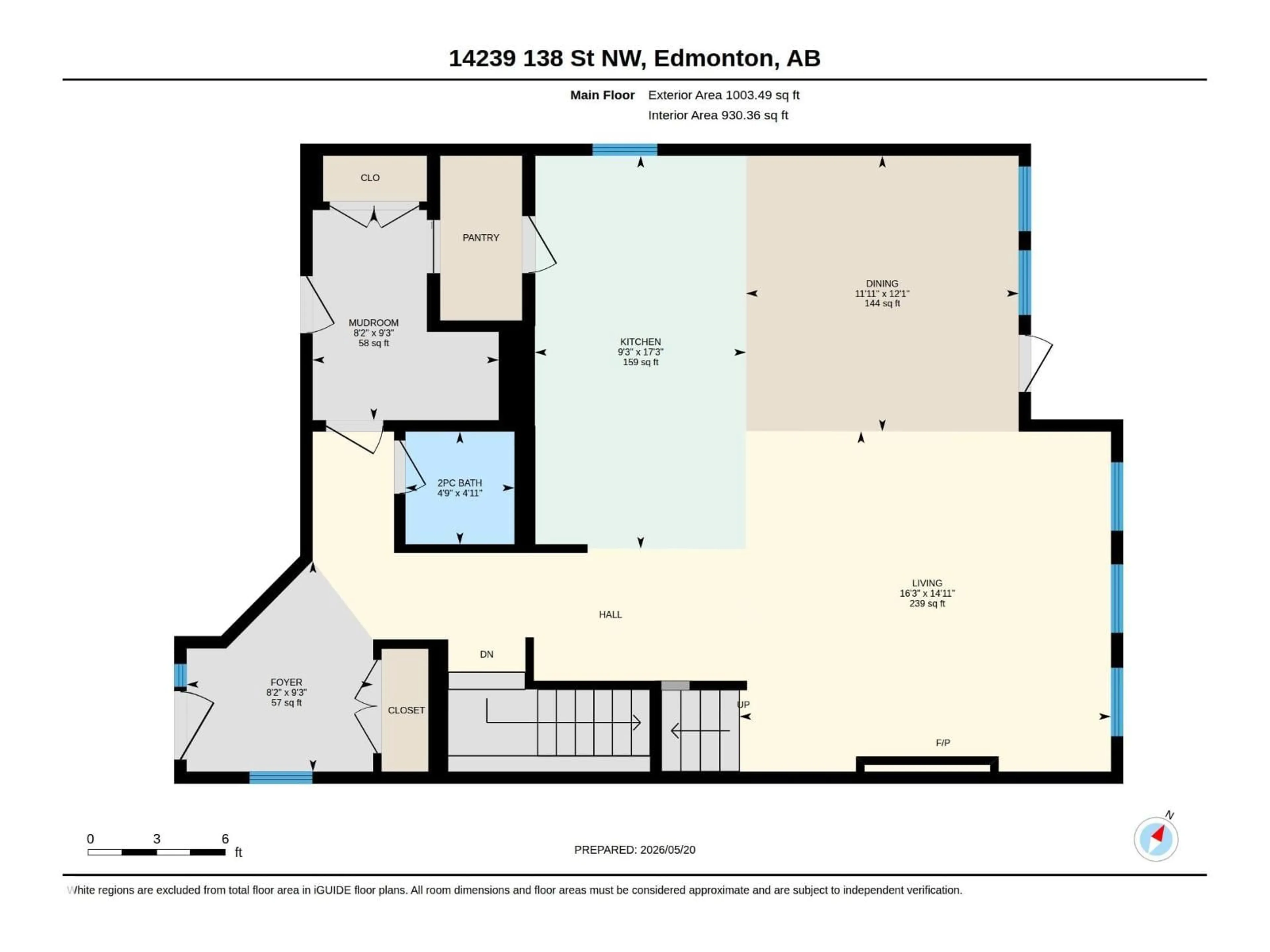 Floor plan for 14239 138 ST, Edmonton Alberta T6V0I7