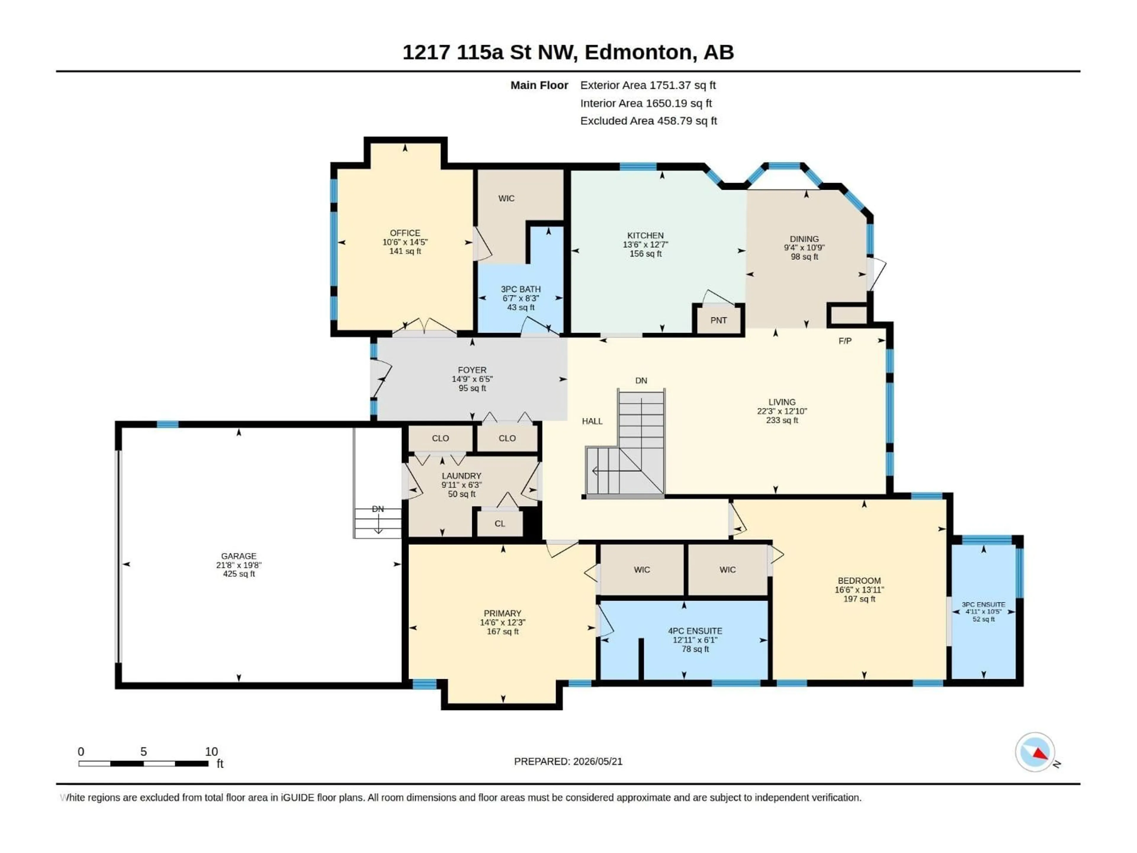 Floor plan for 1217 115A ST NW, Edmonton Alberta T6J6Z3