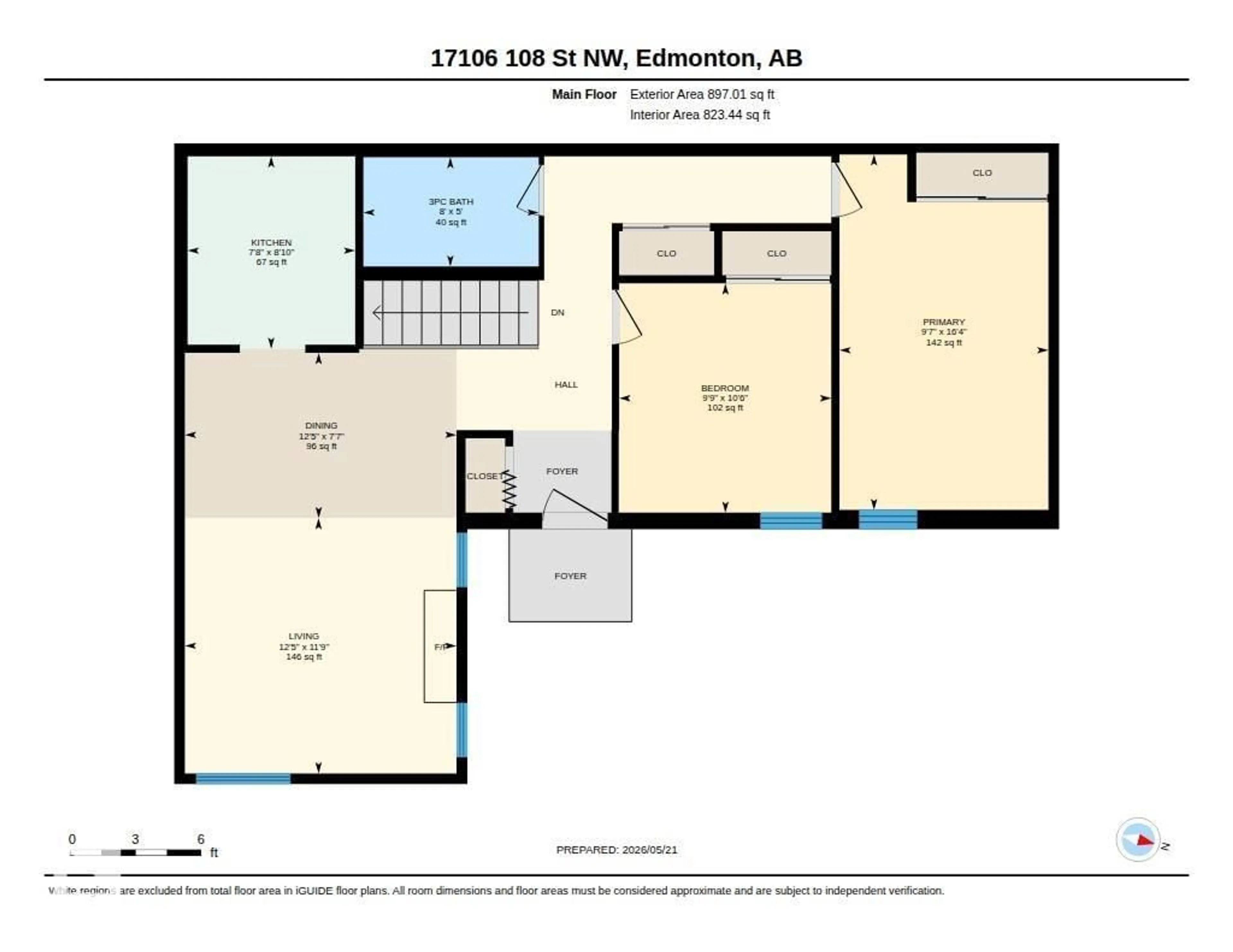 Floor plan for 17106 108 ST NW, Edmonton Alberta T5X3C6