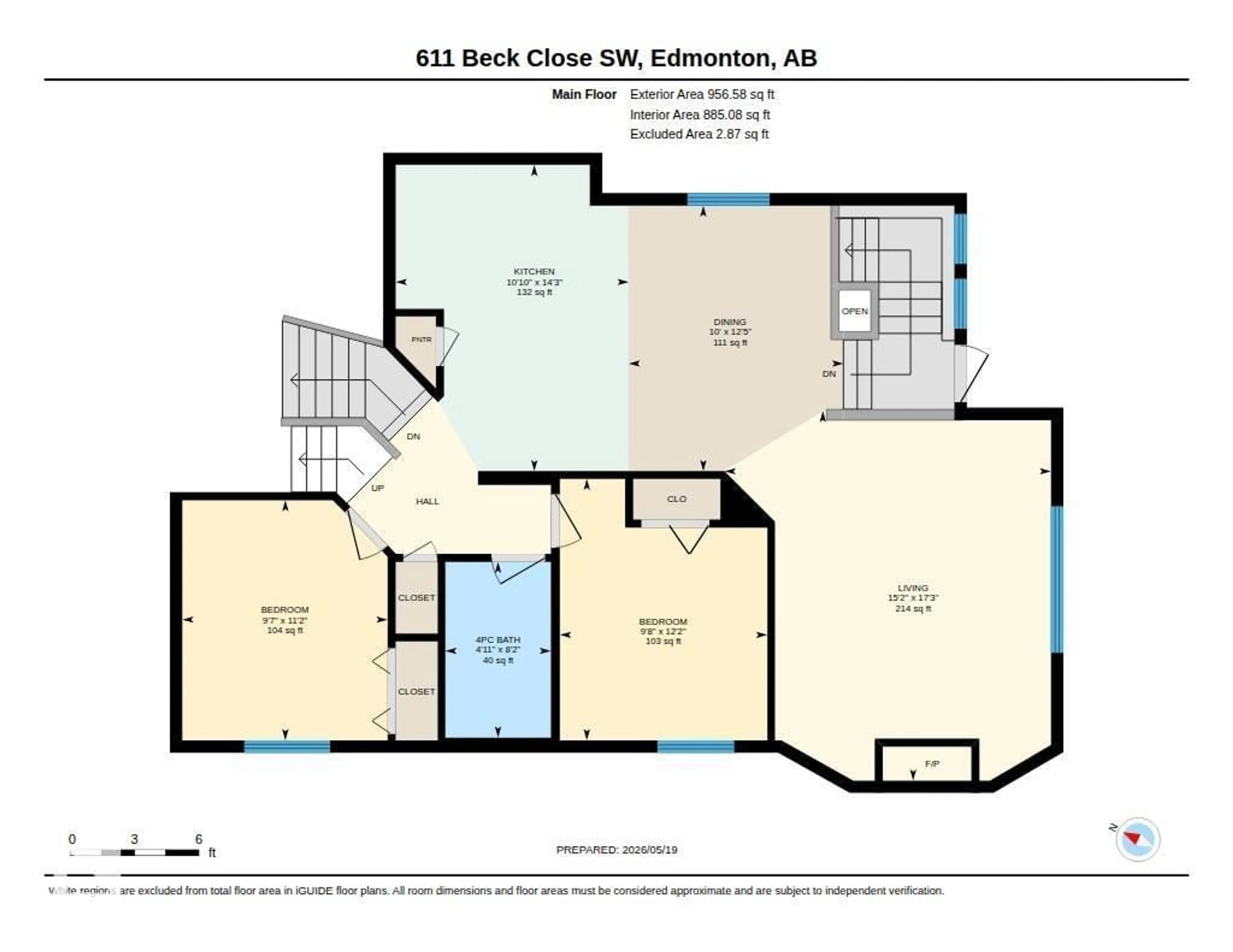 Floor plan for 611 BECK CL, Edmonton Alberta T6W1E6