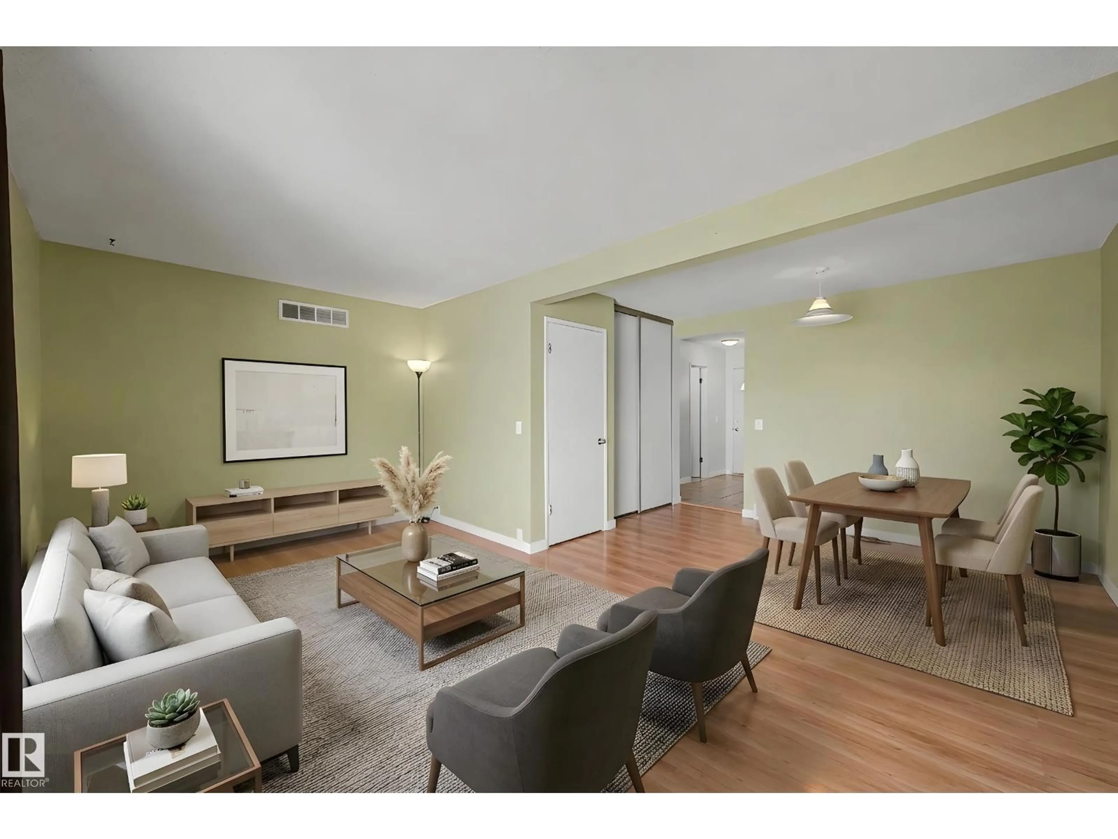 Living room with furniture, wood/laminate floor for #41 - 9619 180 ST NW, Edmonton Alberta T5T4L9