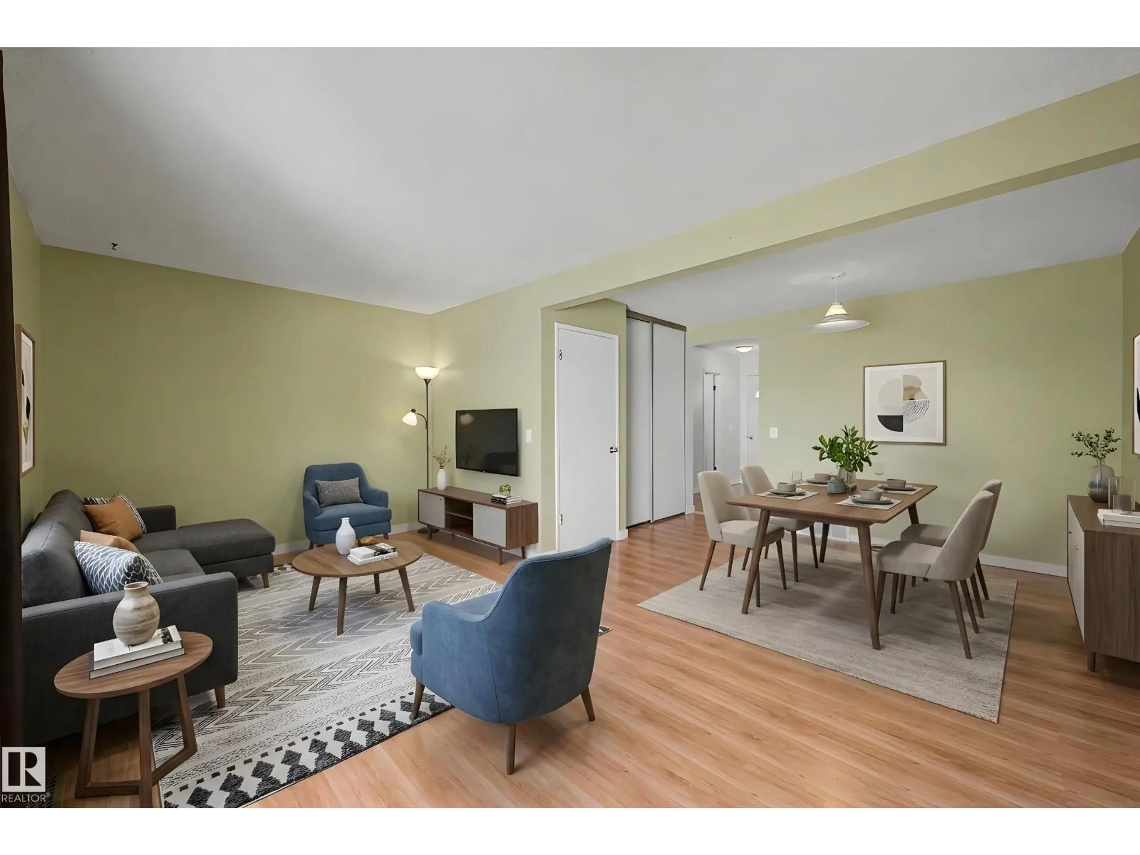 Living room with furniture, wood/laminate floor for #41 - 9619 180 ST NW, Edmonton Alberta T5T4L9