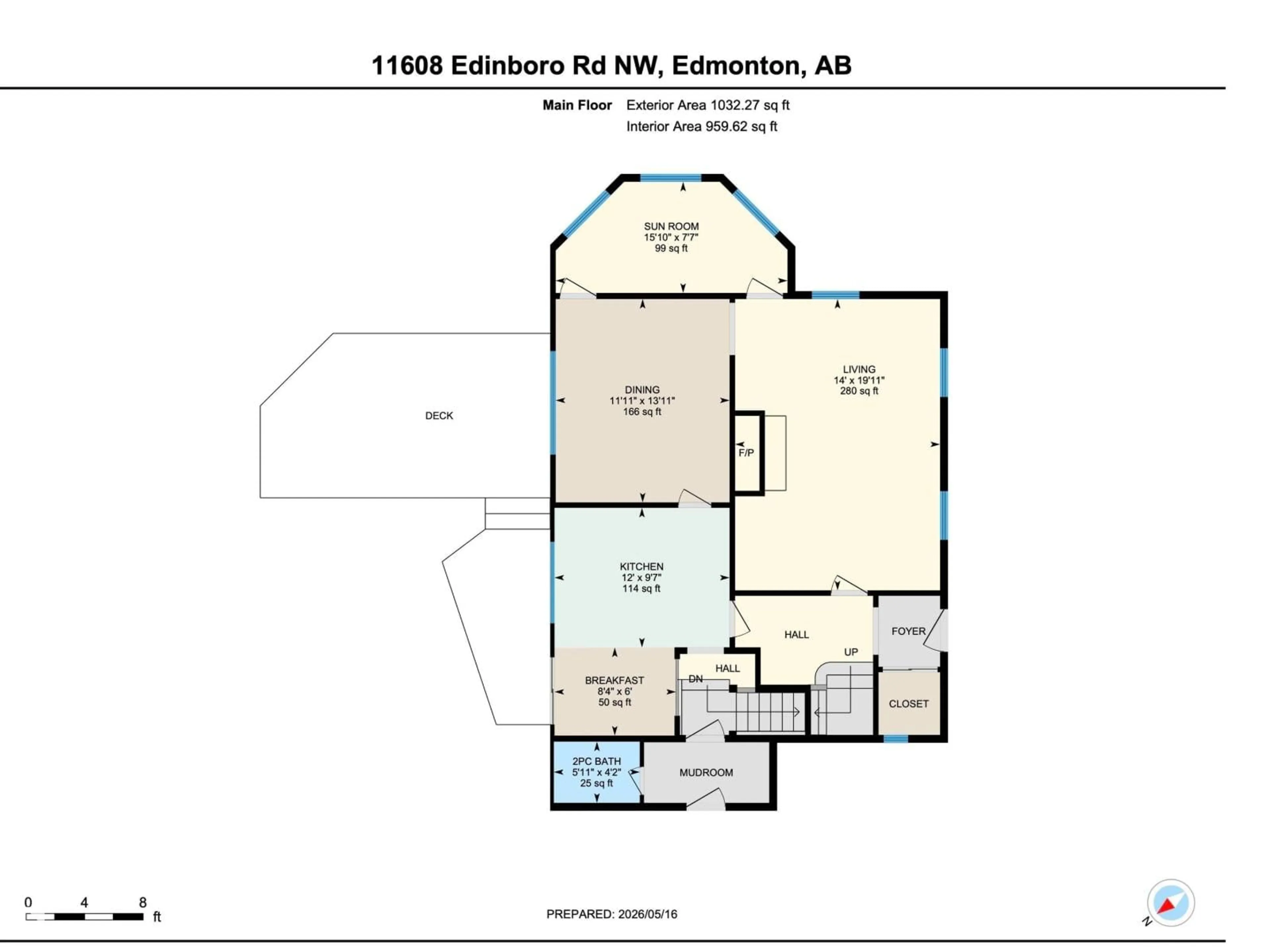 Floor plan for 11608 EDINBORO RD, Edmonton Alberta T6G1Z8