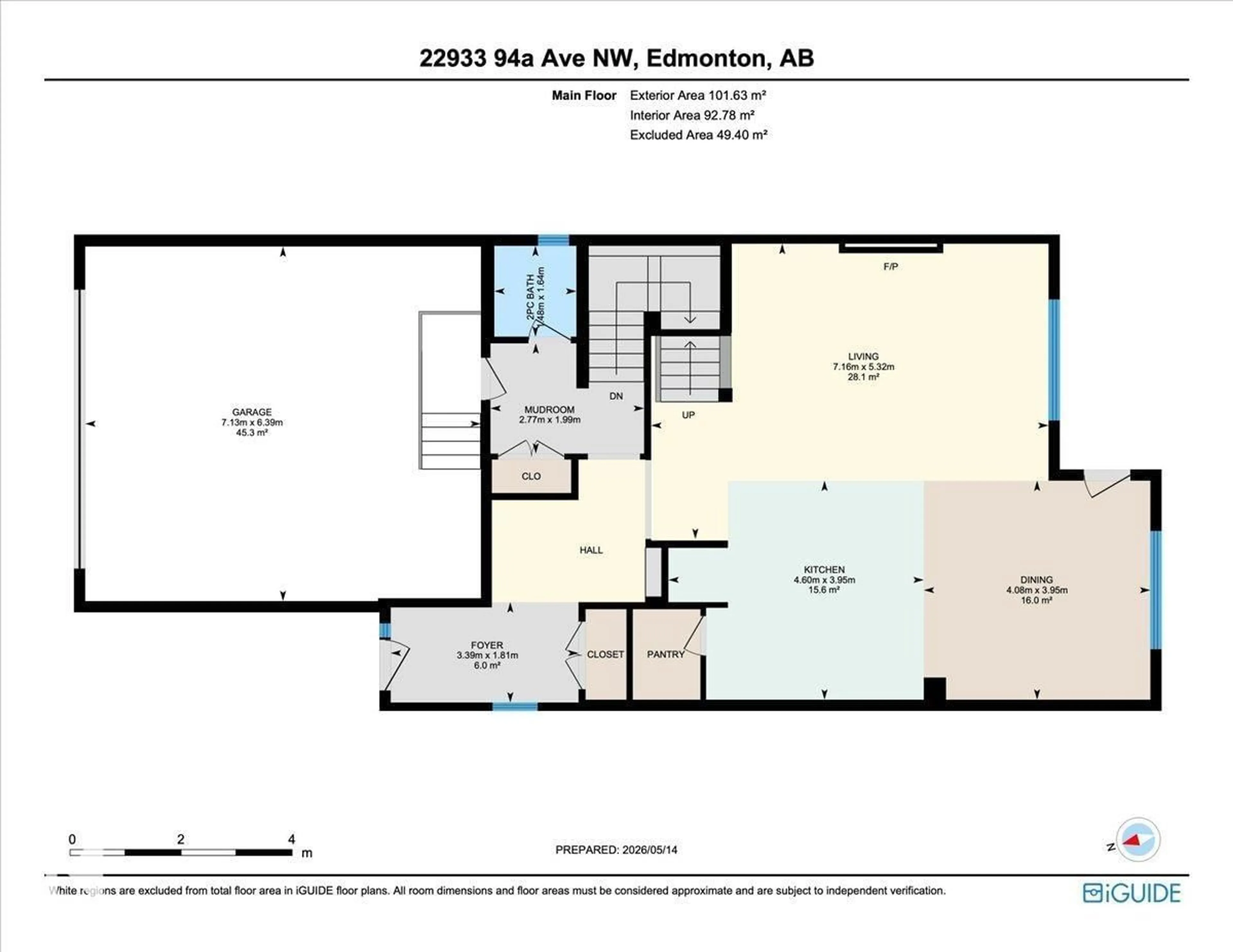 Floor plan for 22933 94A AV, Edmonton Alberta T5T7B5