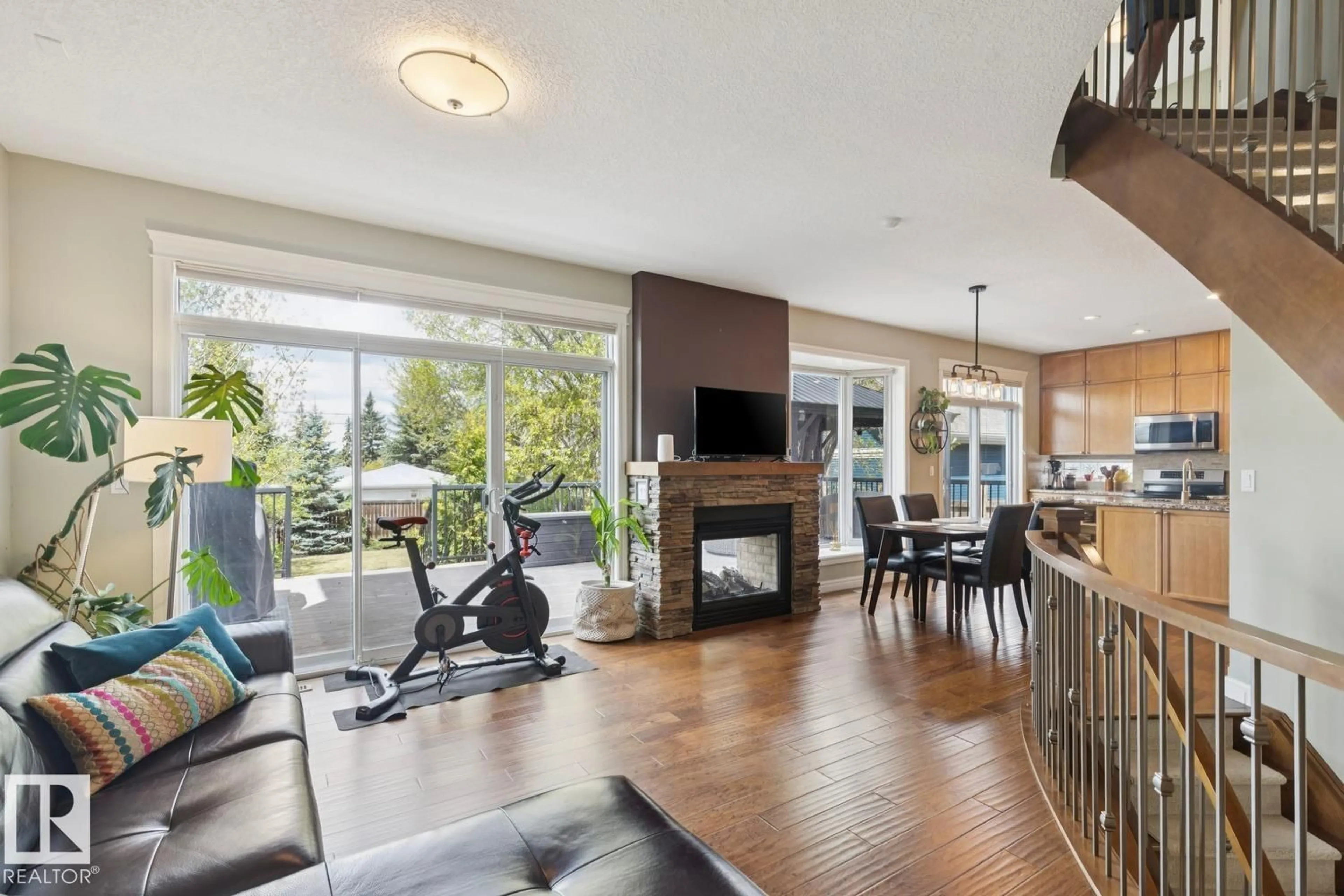 Living room with furniture, wood/laminate floor for 11A BELMONT DRIVE, St. Albert Alberta T8N0C3