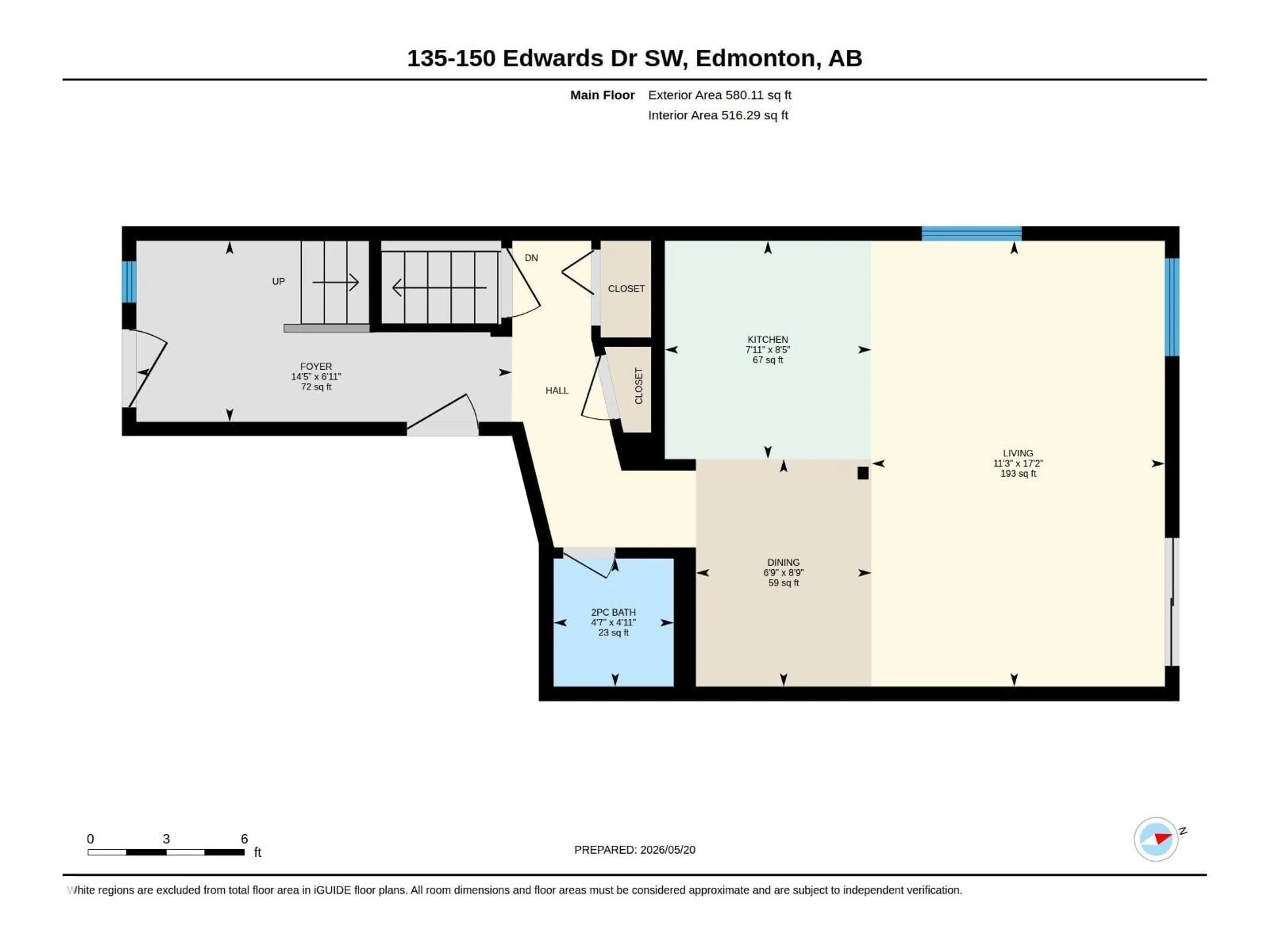 Floor plan for #135 - 150 EDWARDS DR, Edmonton Alberta T6X1M4