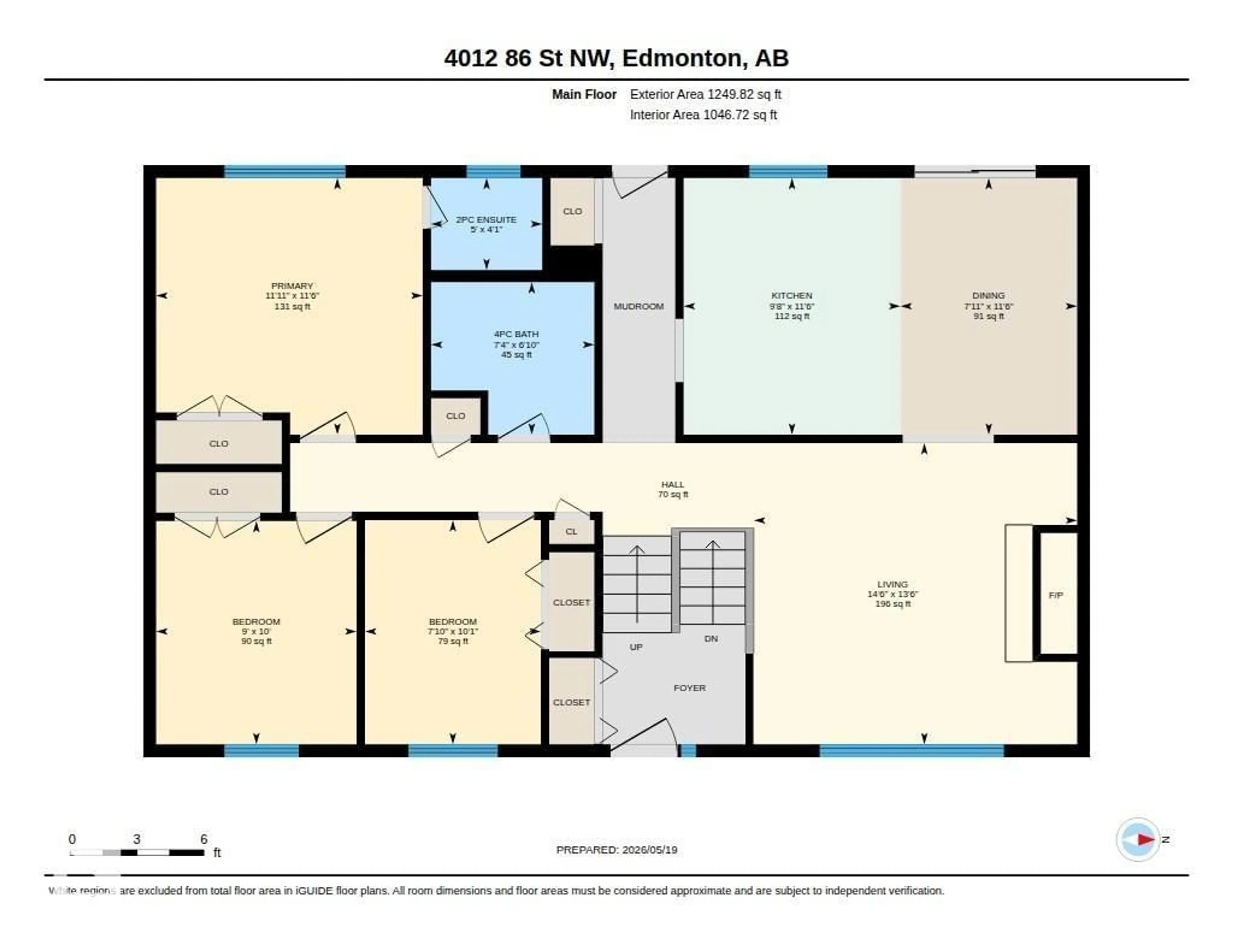 Floor plan for 4012 86 ST, Edmonton Alberta T6K1H2