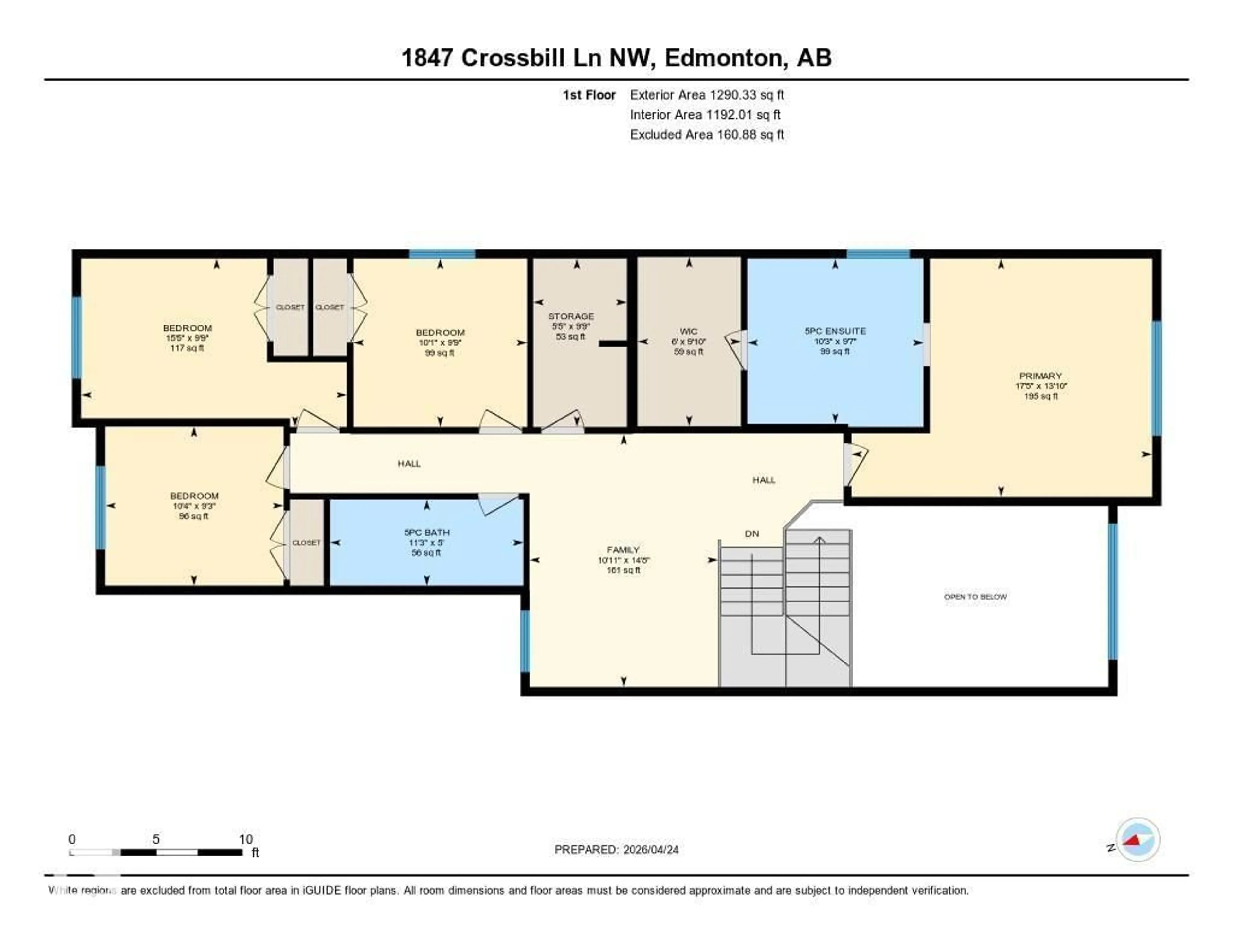 Floor plan for 1847 CROSSBILL LO, Edmonton Alberta T5S0S6