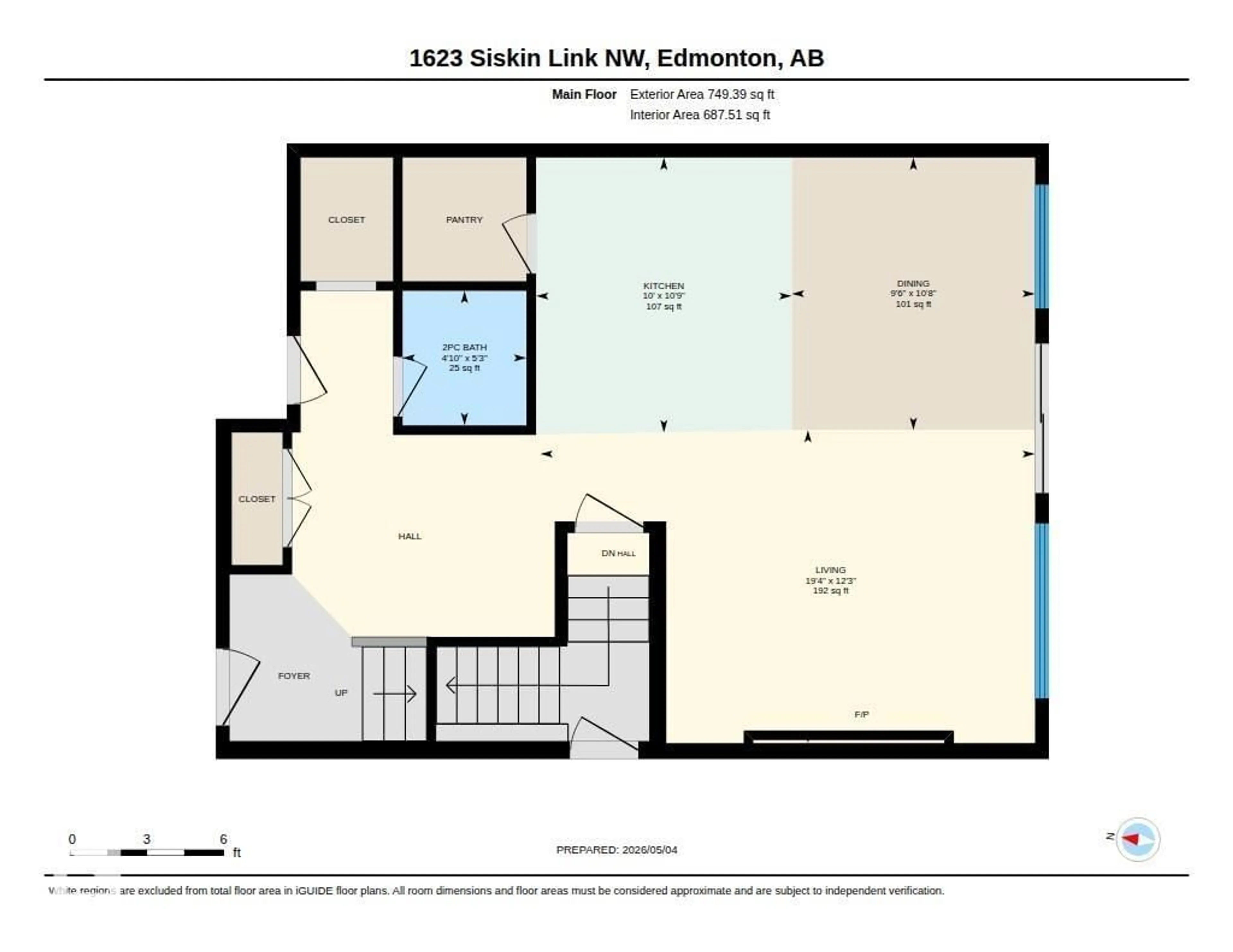 Floor plan for LI NW - 1623 SISKIN LINK, Edmonton Alberta T5S0V2
