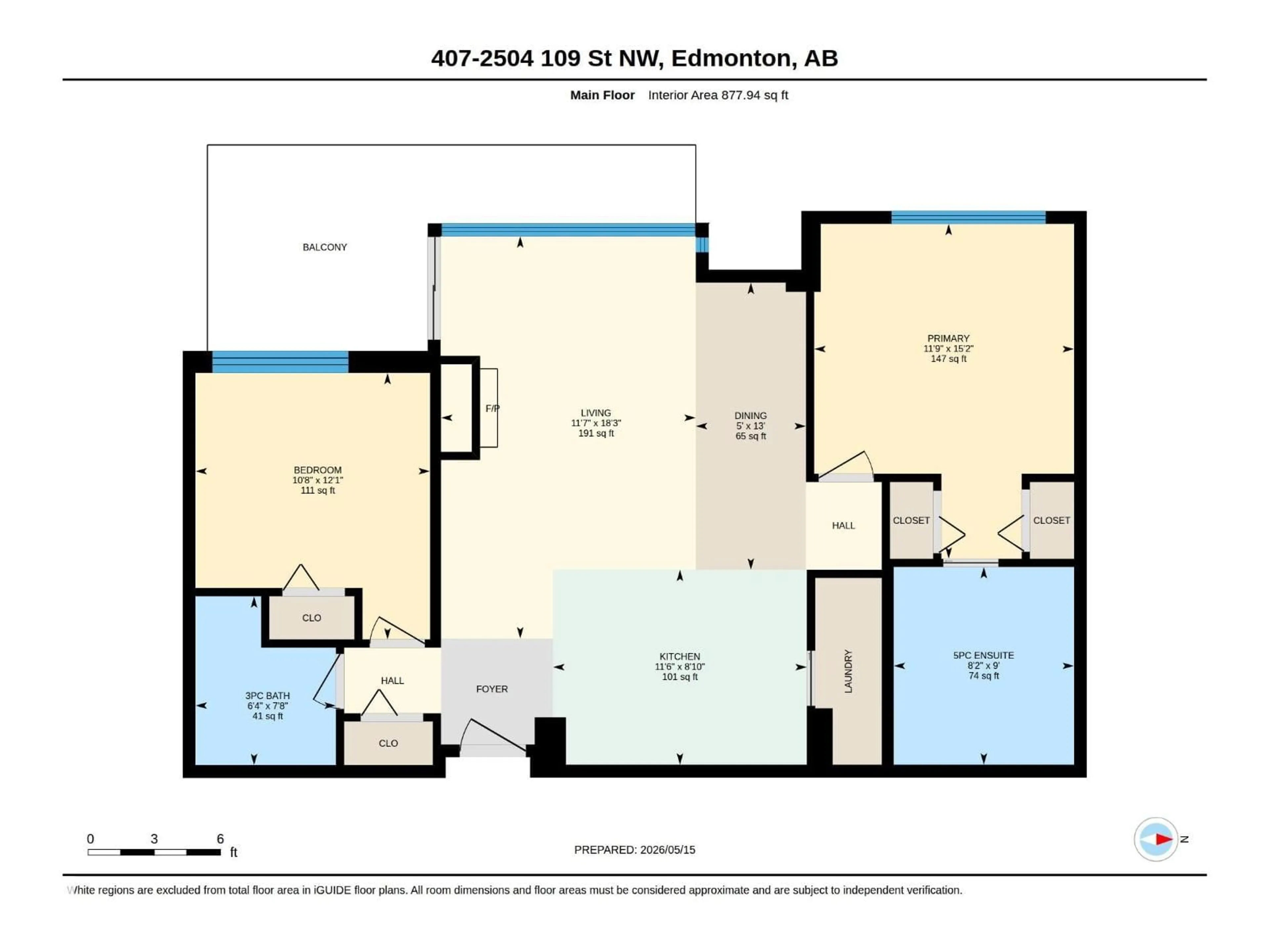 Floor plan for 407 - 2504 109 ST, Edmonton Alberta T6J2H3