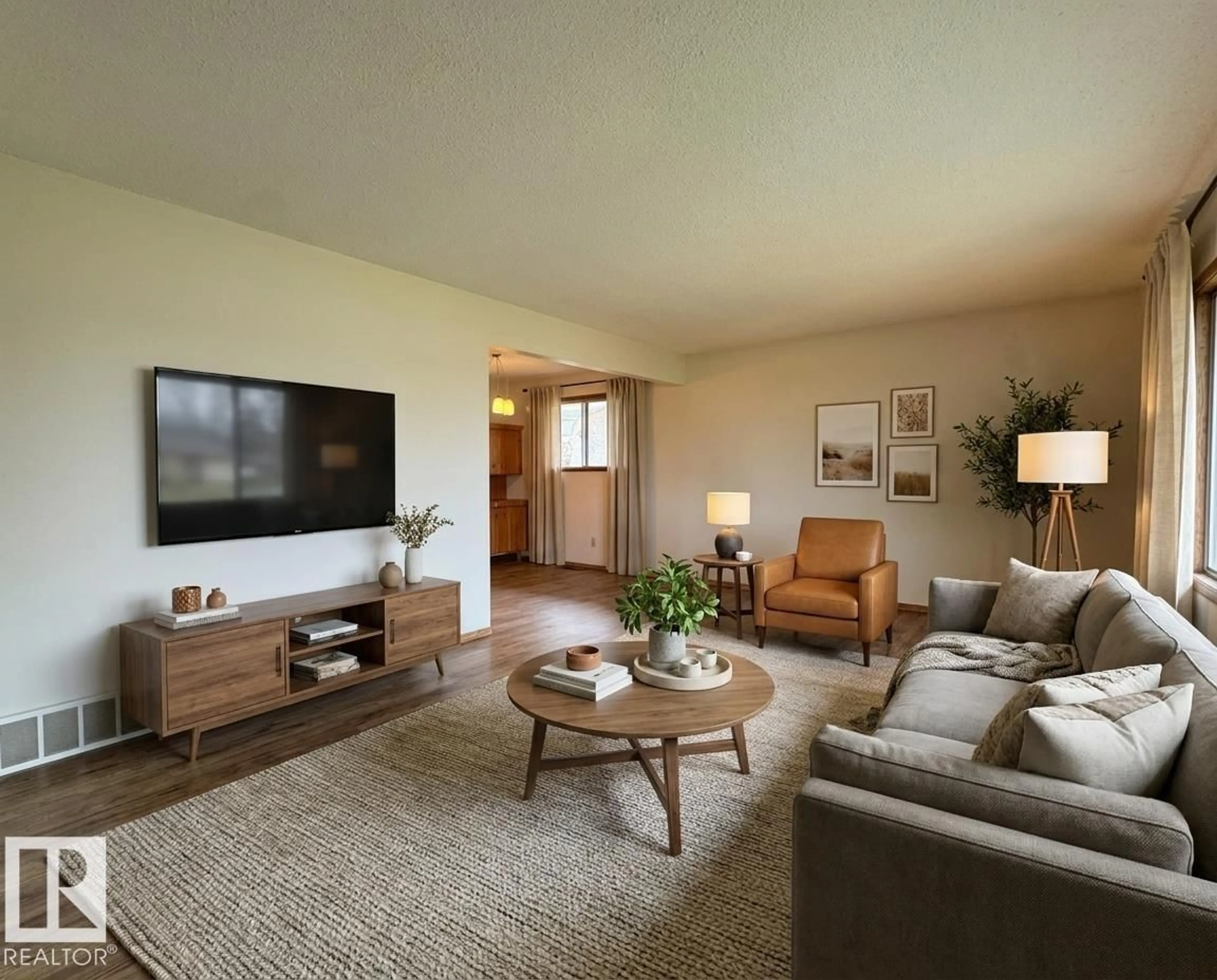 Living room with furniture, unknown for 5707 90 AV, Edmonton Alberta T6B0P1