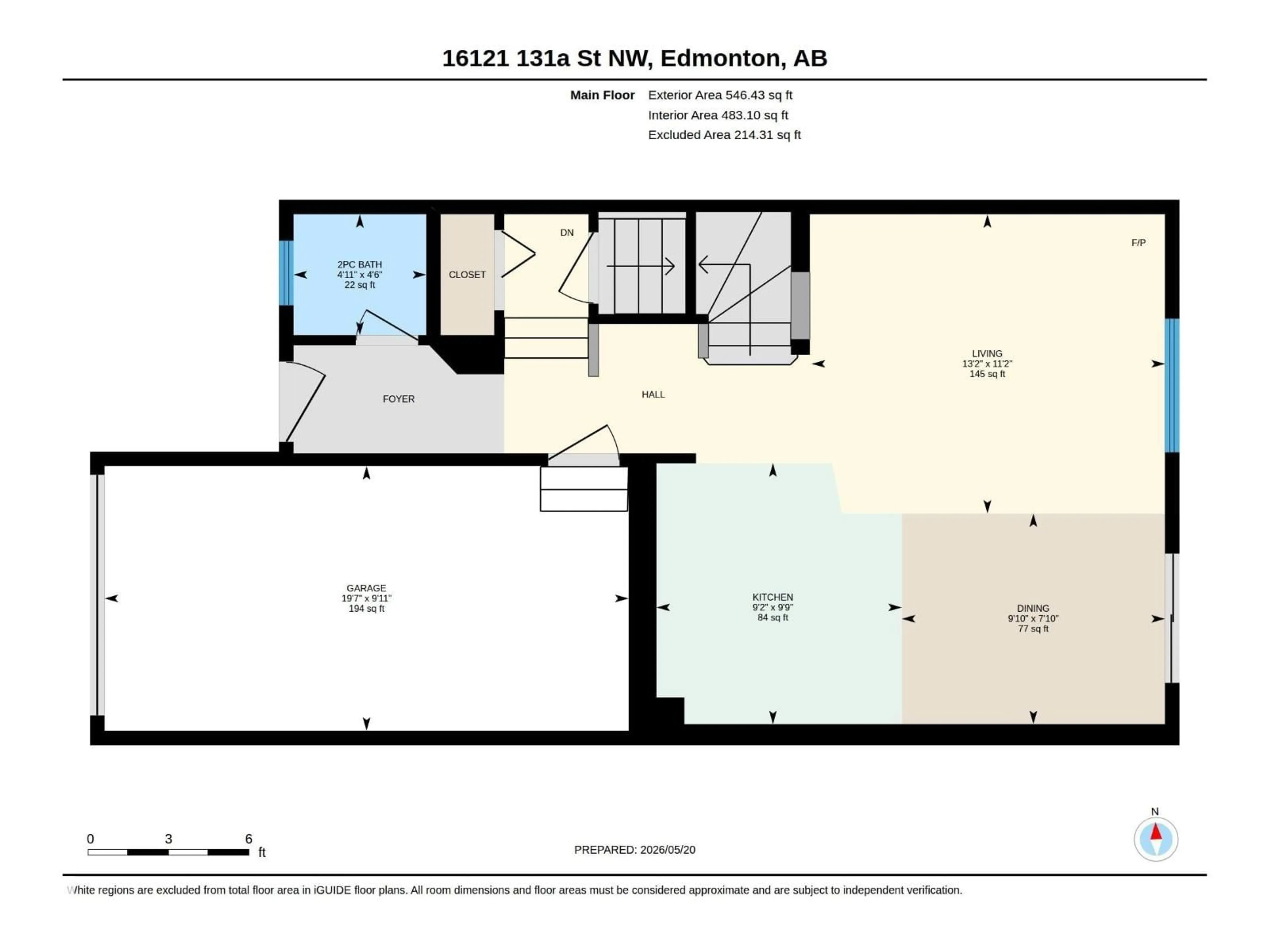 Floor plan for NW - 16121 131A ST, Edmonton Alberta T6V1X7