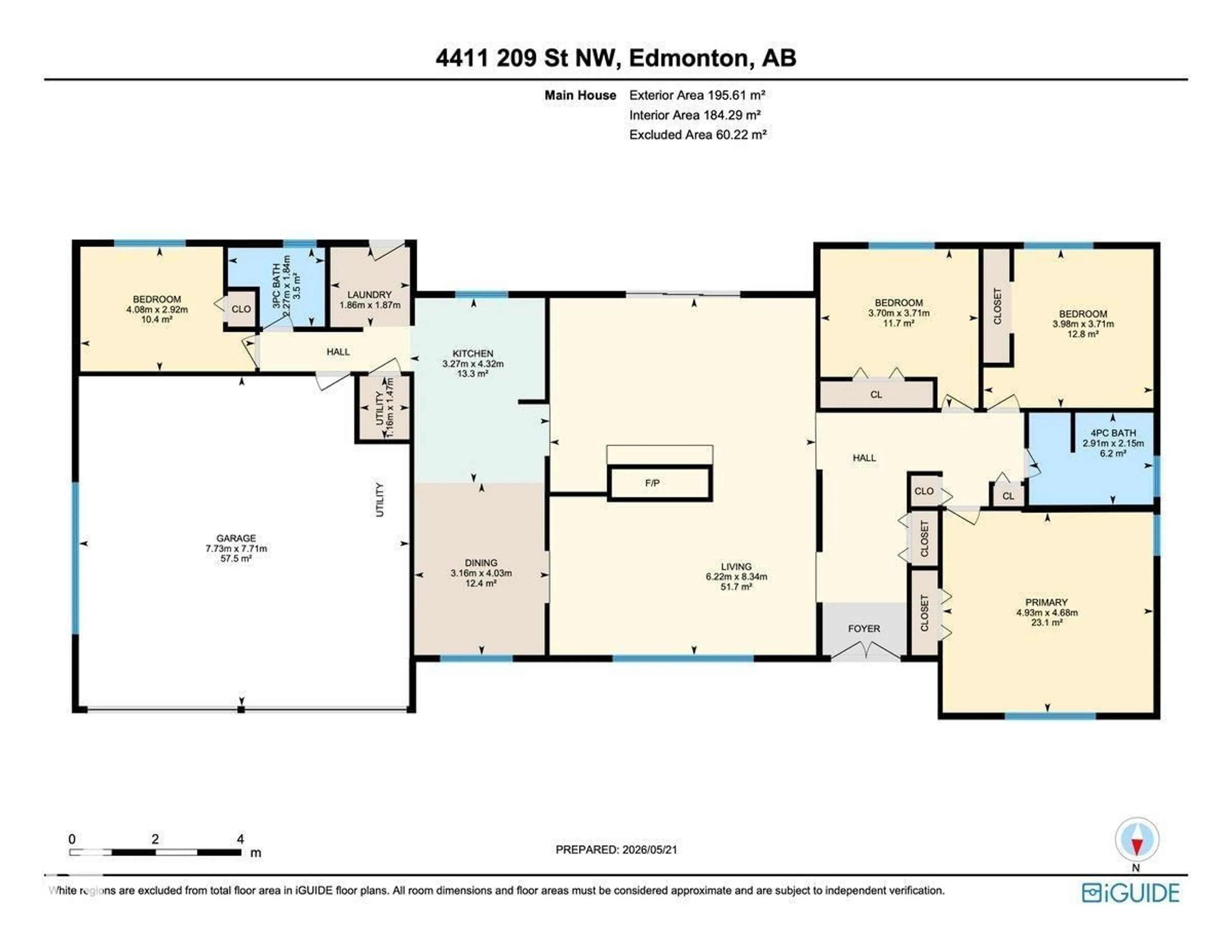 Floor plan for NW - 4411 209 ST, Edmonton Alberta T6M2P3