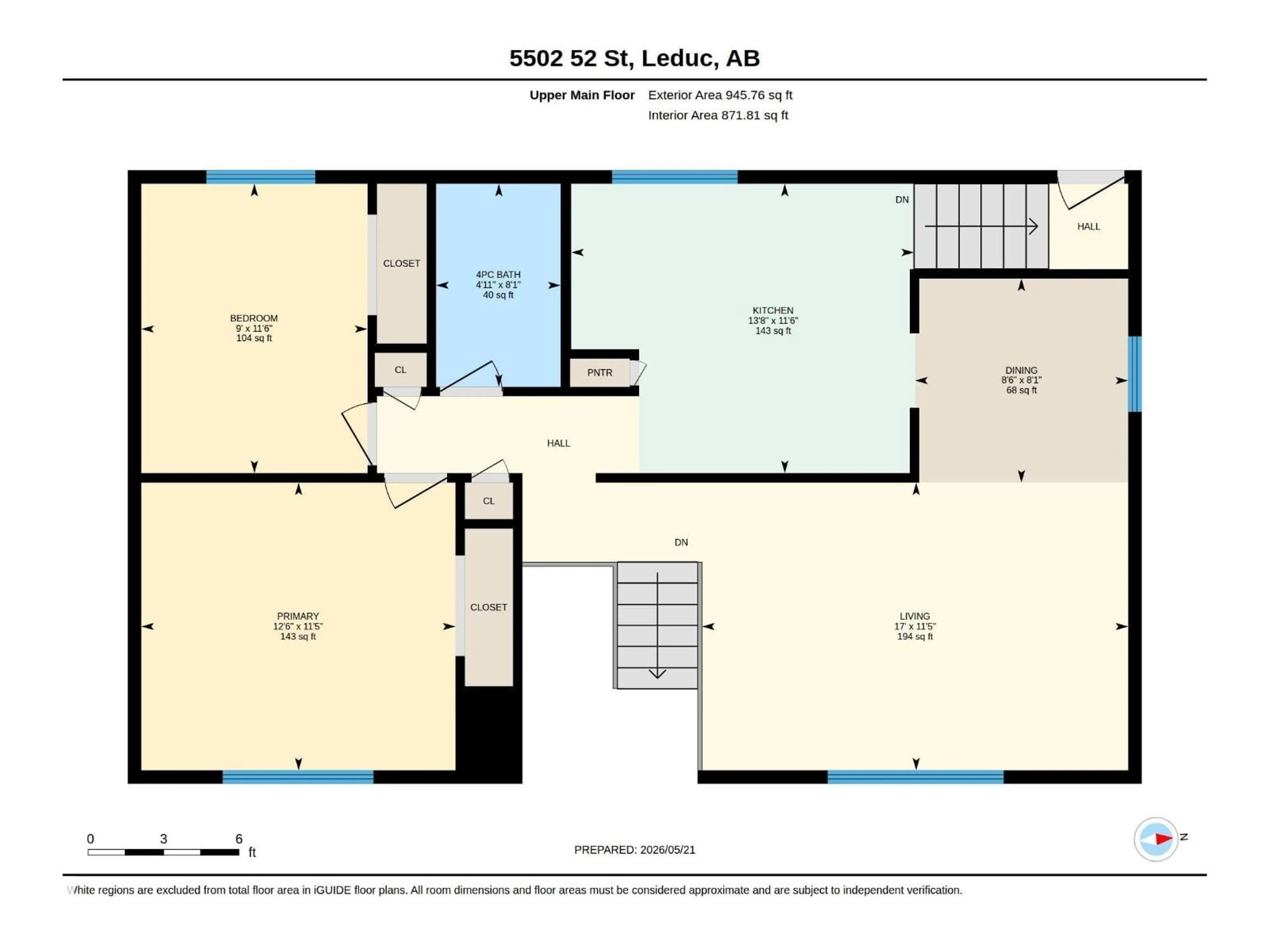 Floor plan for 5502 52 ST, Leduc Alberta T9E5P6