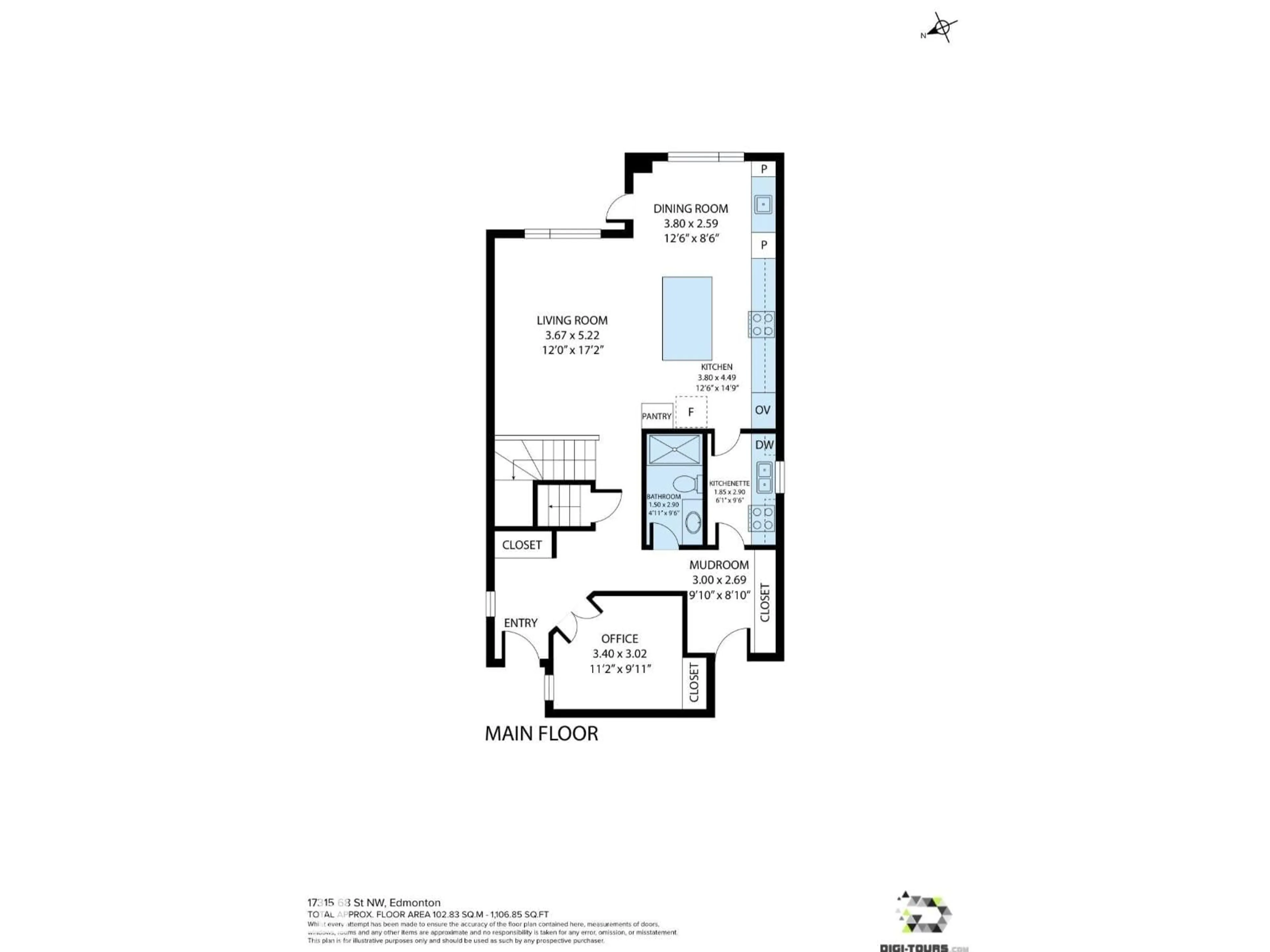 Floor plan for NW - 17315 68 ST, Edmonton Alberta T5Z0W4