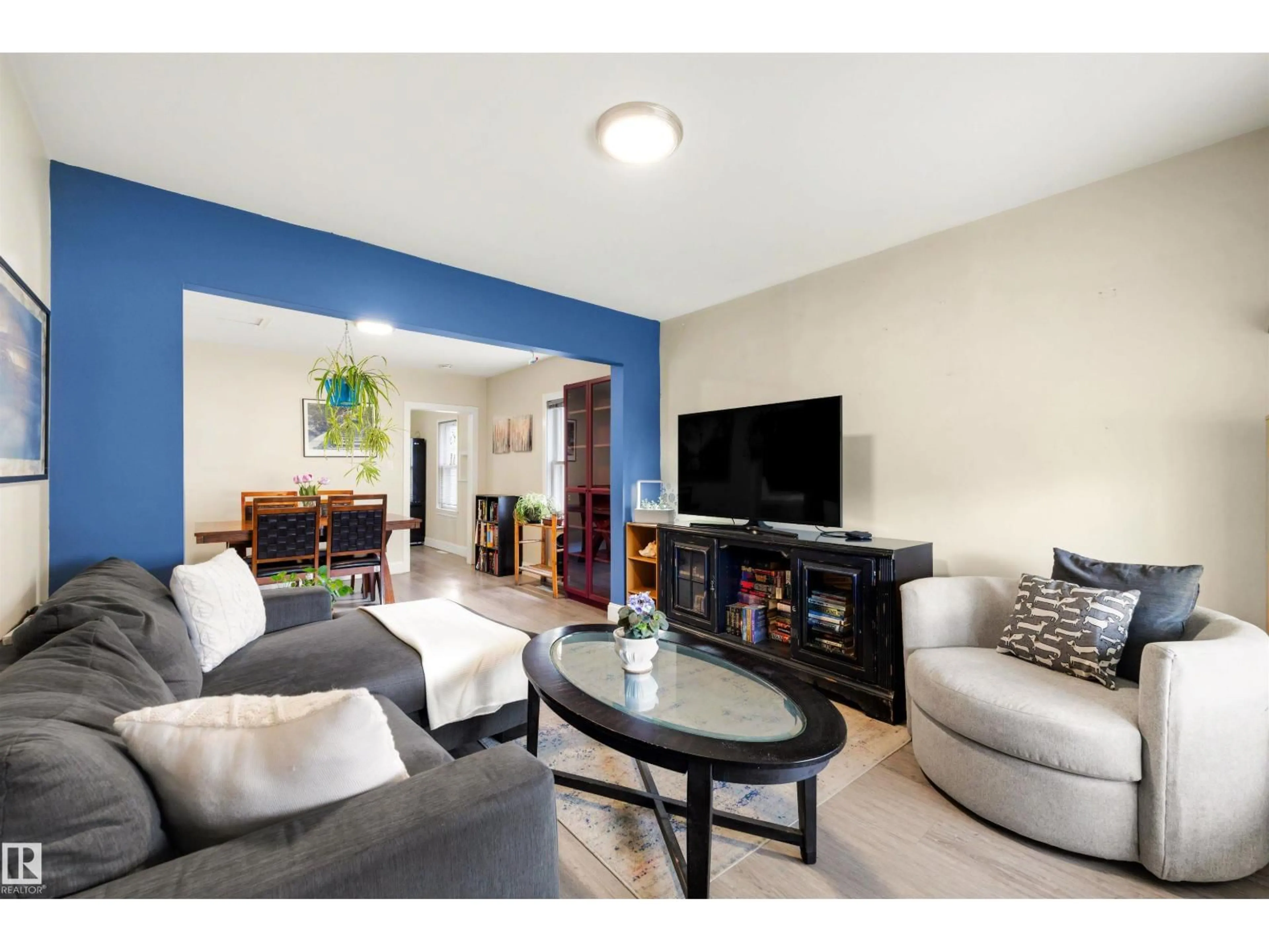 Living room with furniture, unknown for 11417 91 ST, Edmonton Alberta T5B4A6