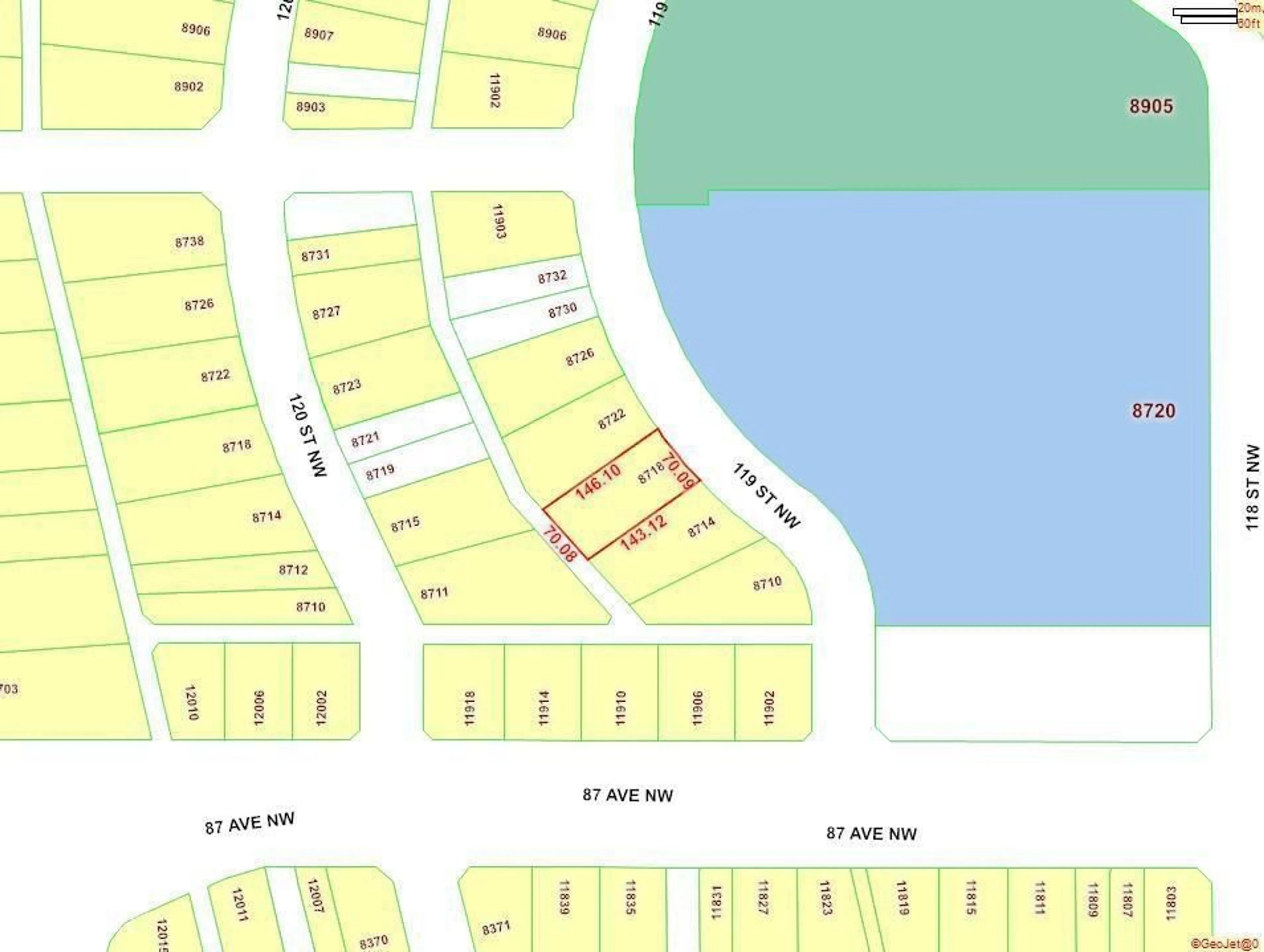 Picture of a map for NW - 8718 119 ST, Edmonton Alberta T6G1W8