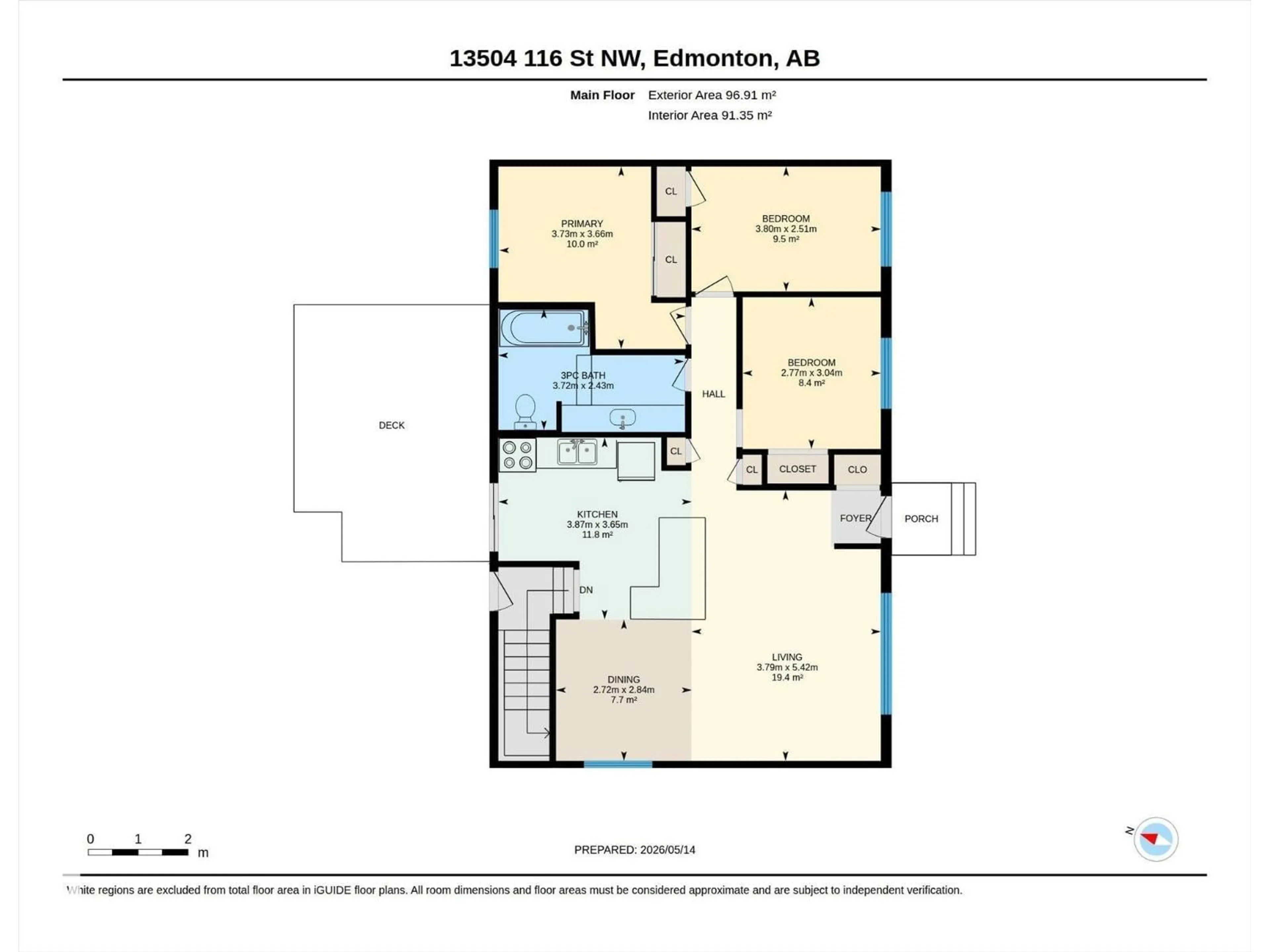 Floor plan for 13504 116 ST NW, Edmonton Alberta T5E5J1