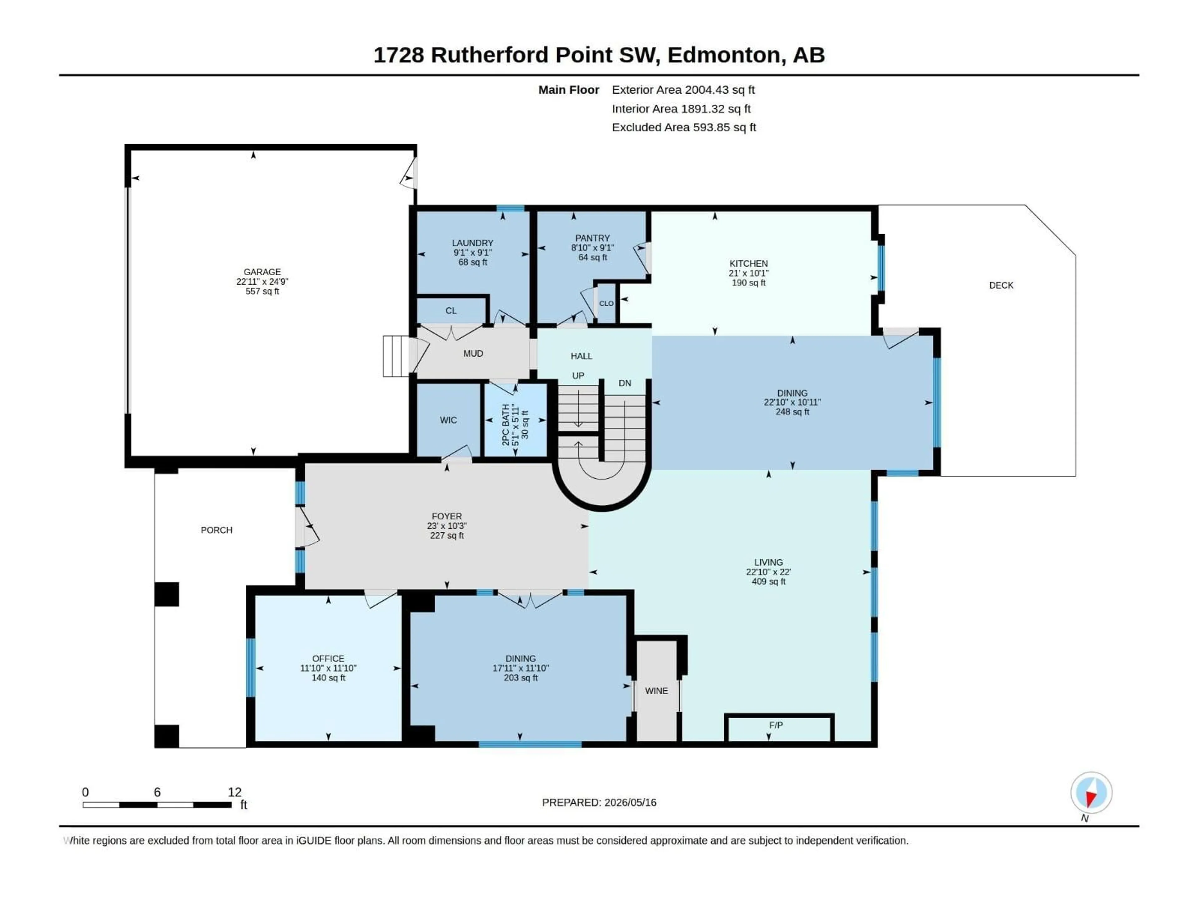 Floor plan for 1728 RUTHERFORD PT, Edmonton Alberta T6W1J6