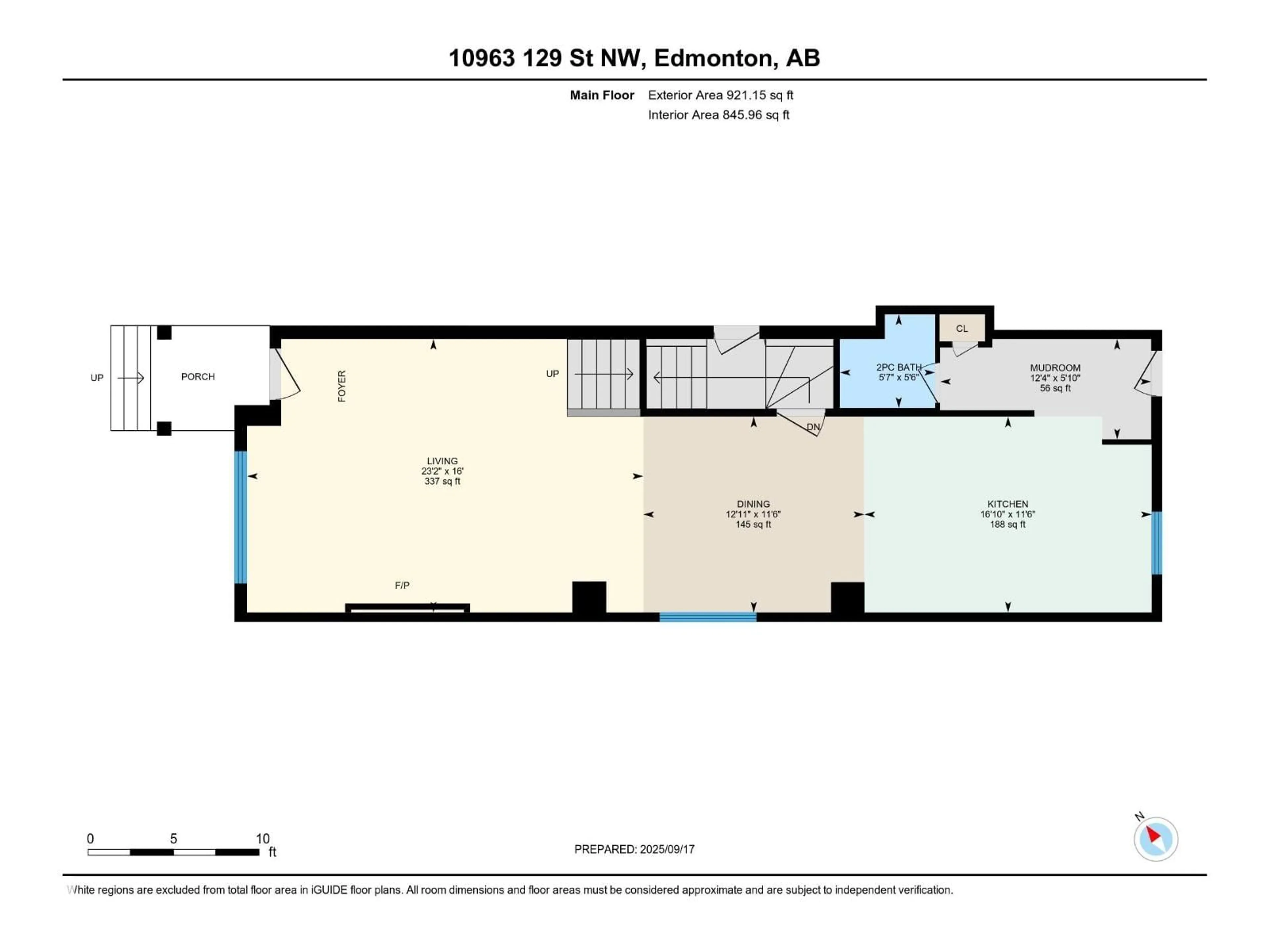 Floor plan for 10963 129 ST, Edmonton Alberta T5M0Y2
