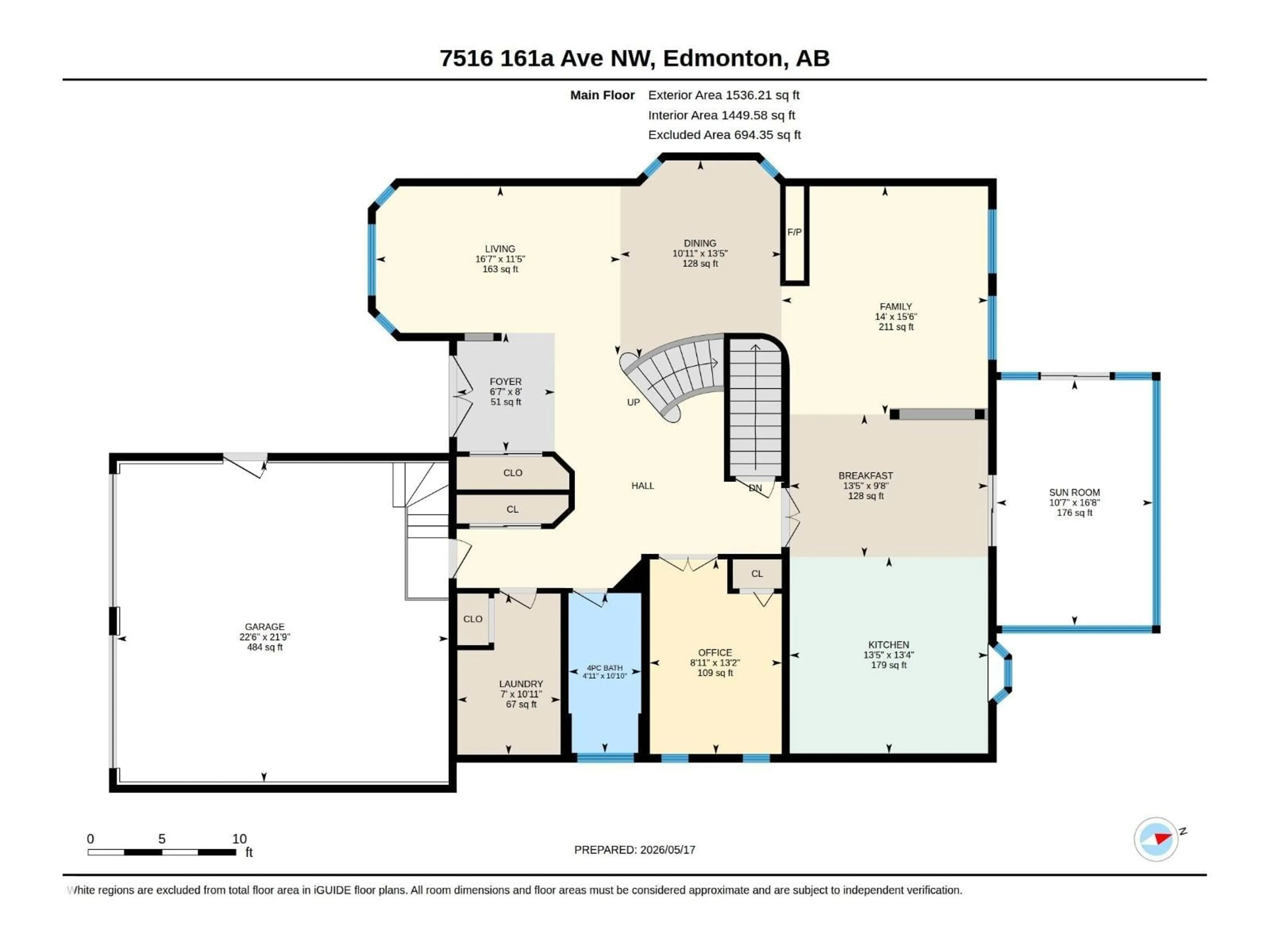 Floor plan for 7516 161A AV, Edmonton Alberta T5Z3S9