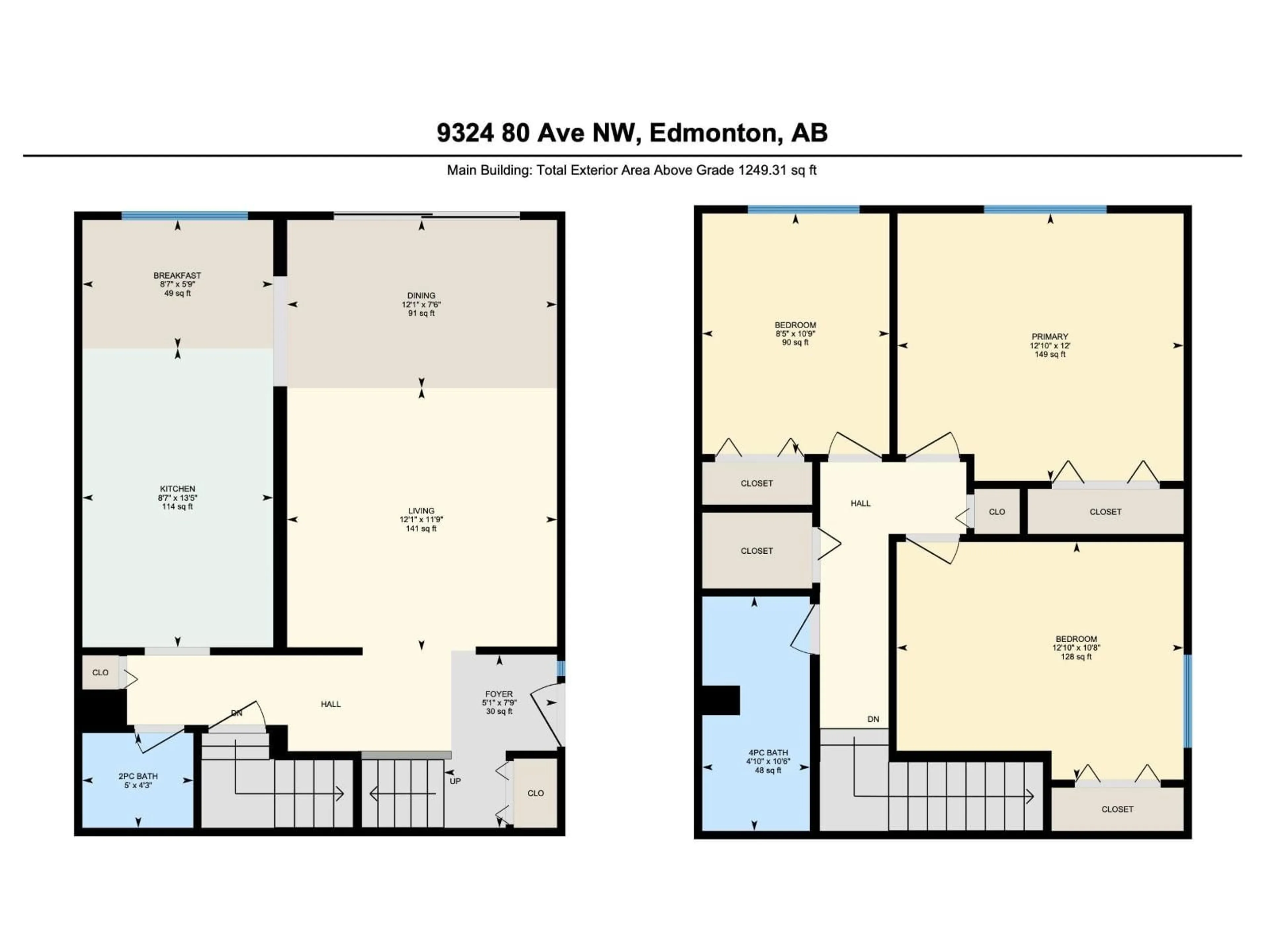 Floor plan for NW - 9324 80 AV, Edmonton Alberta T6C0T9