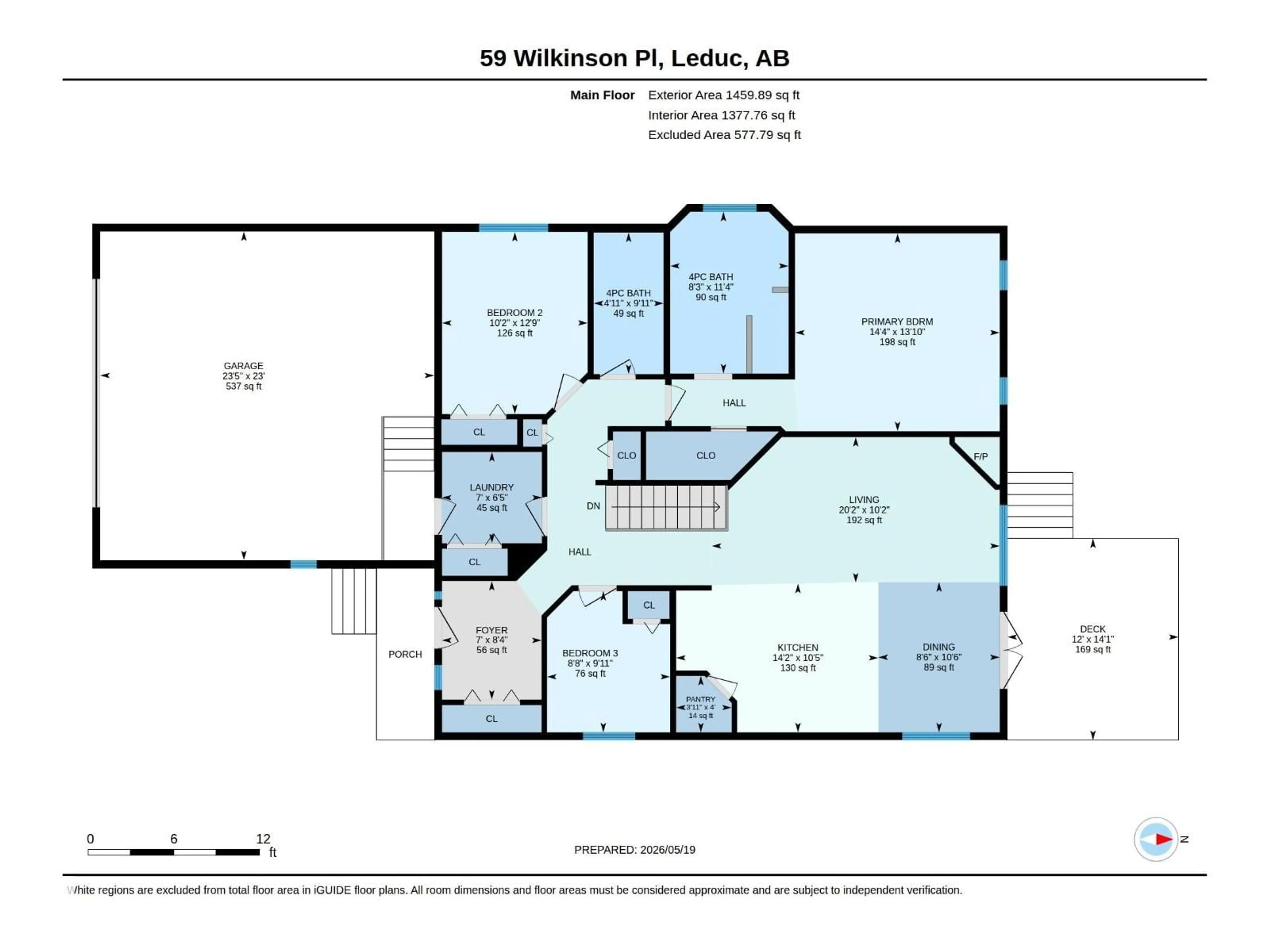 Floor plan for 59 WILKINSON PL, Leduc Alberta T9E8N2