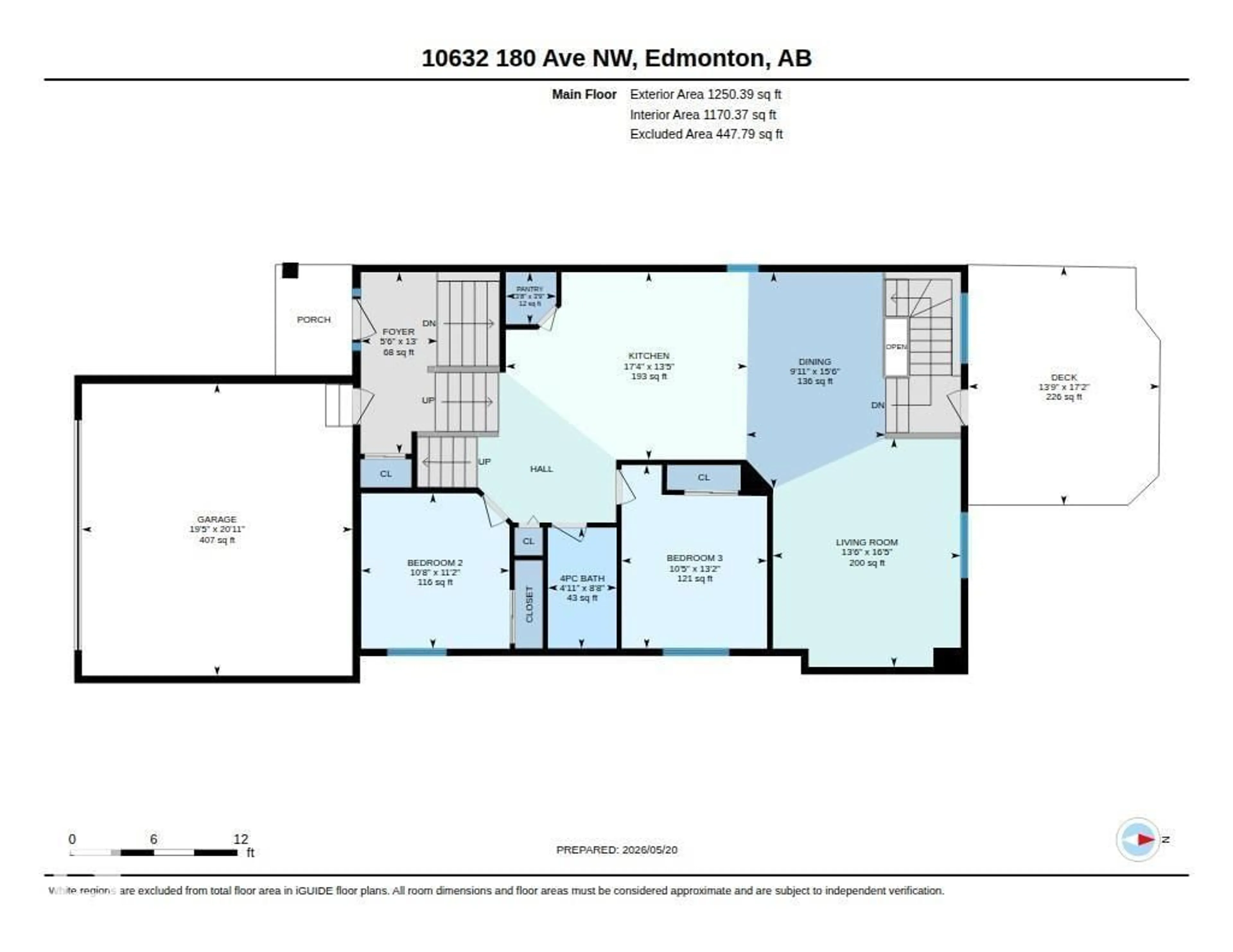 Floor plan for NW - 10632 180 AV, Edmonton Alberta T5X6J9