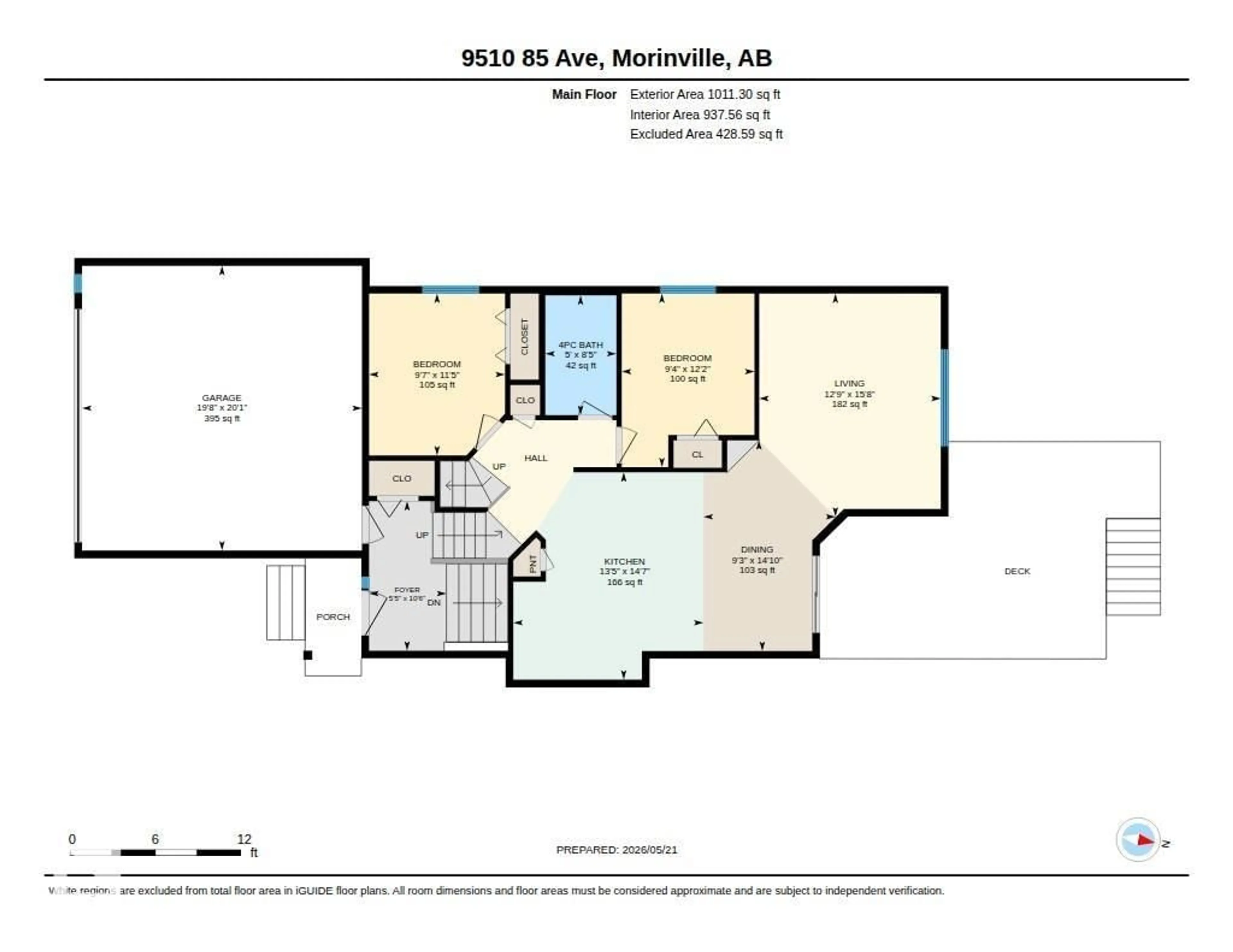 Floor plan for 9510 85 AV, Morinville Alberta T8R0A5