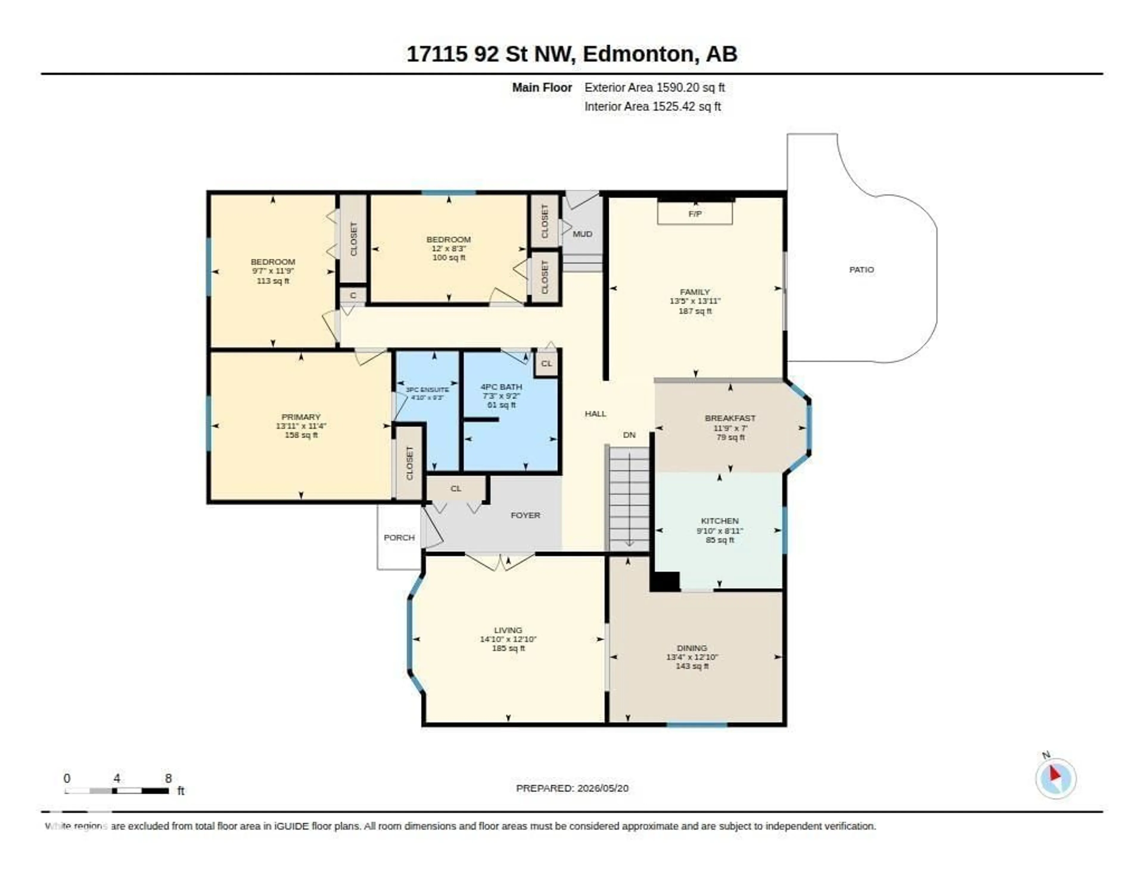 Floor plan for 17115 92 ST, Edmonton Alberta T5Z2N1