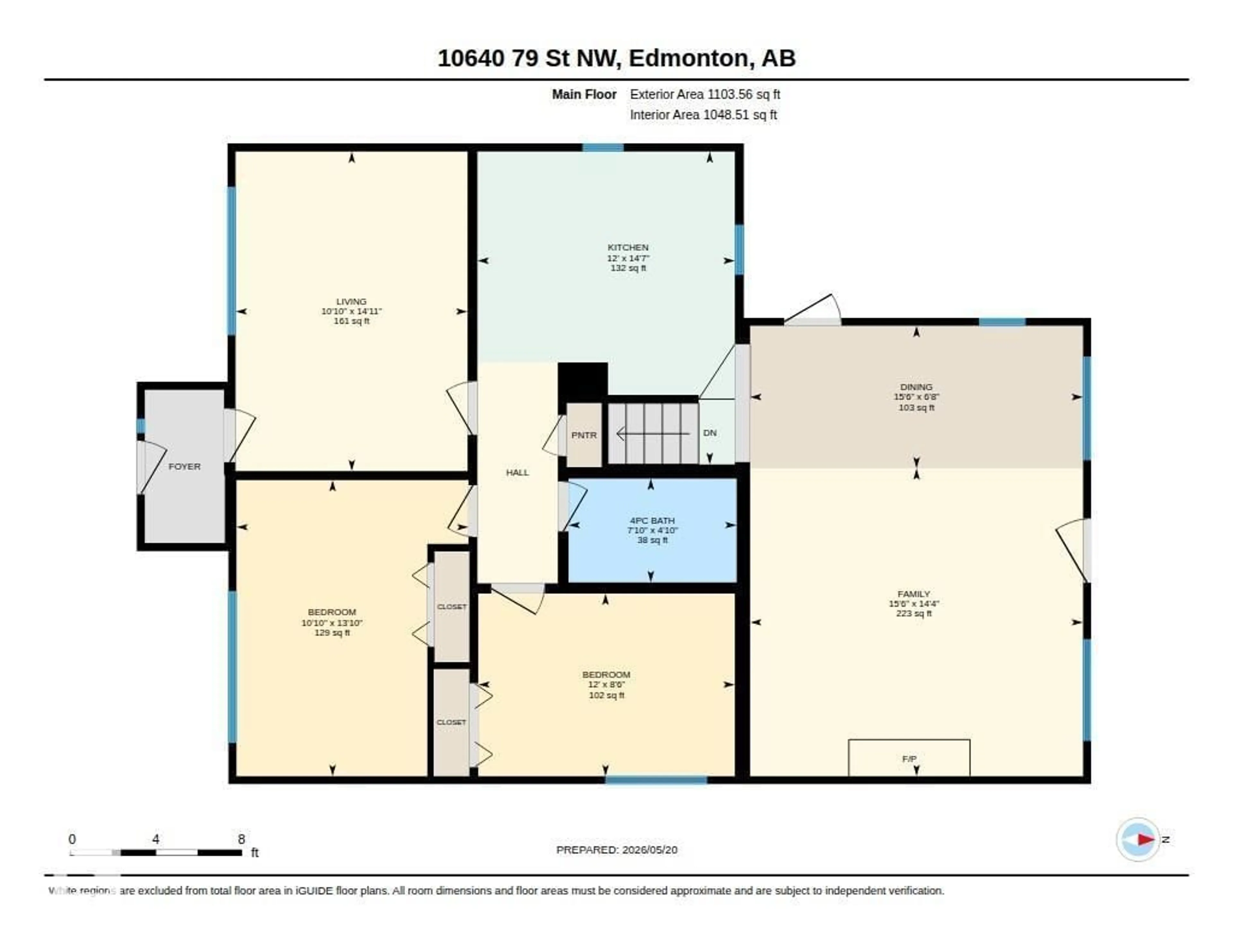 Floor plan for NW - 10640 79 ST, Edmonton Alberta T6A3H4