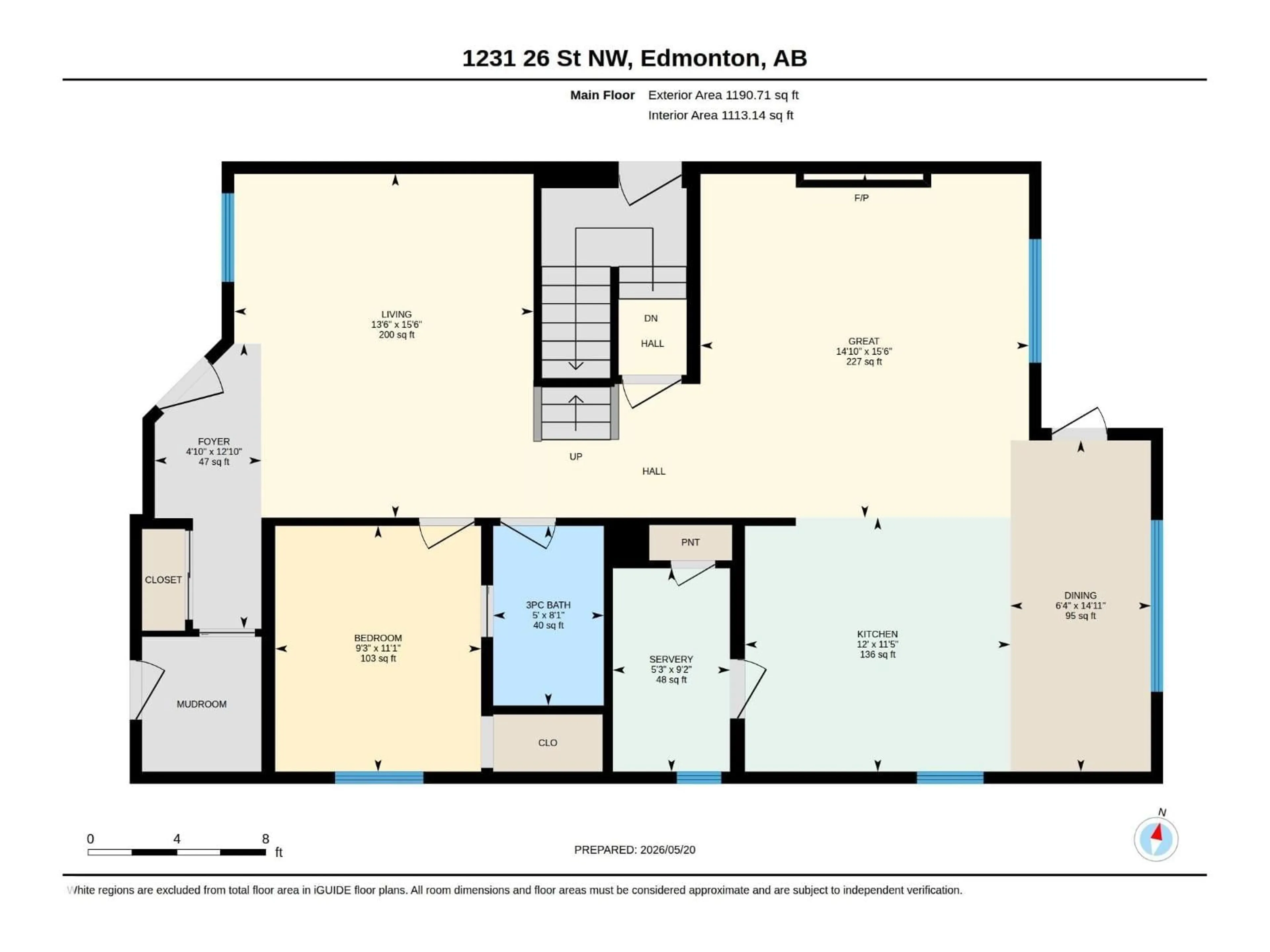 Floor plan for 1231 26 ST, Edmonton Alberta T6T2J9