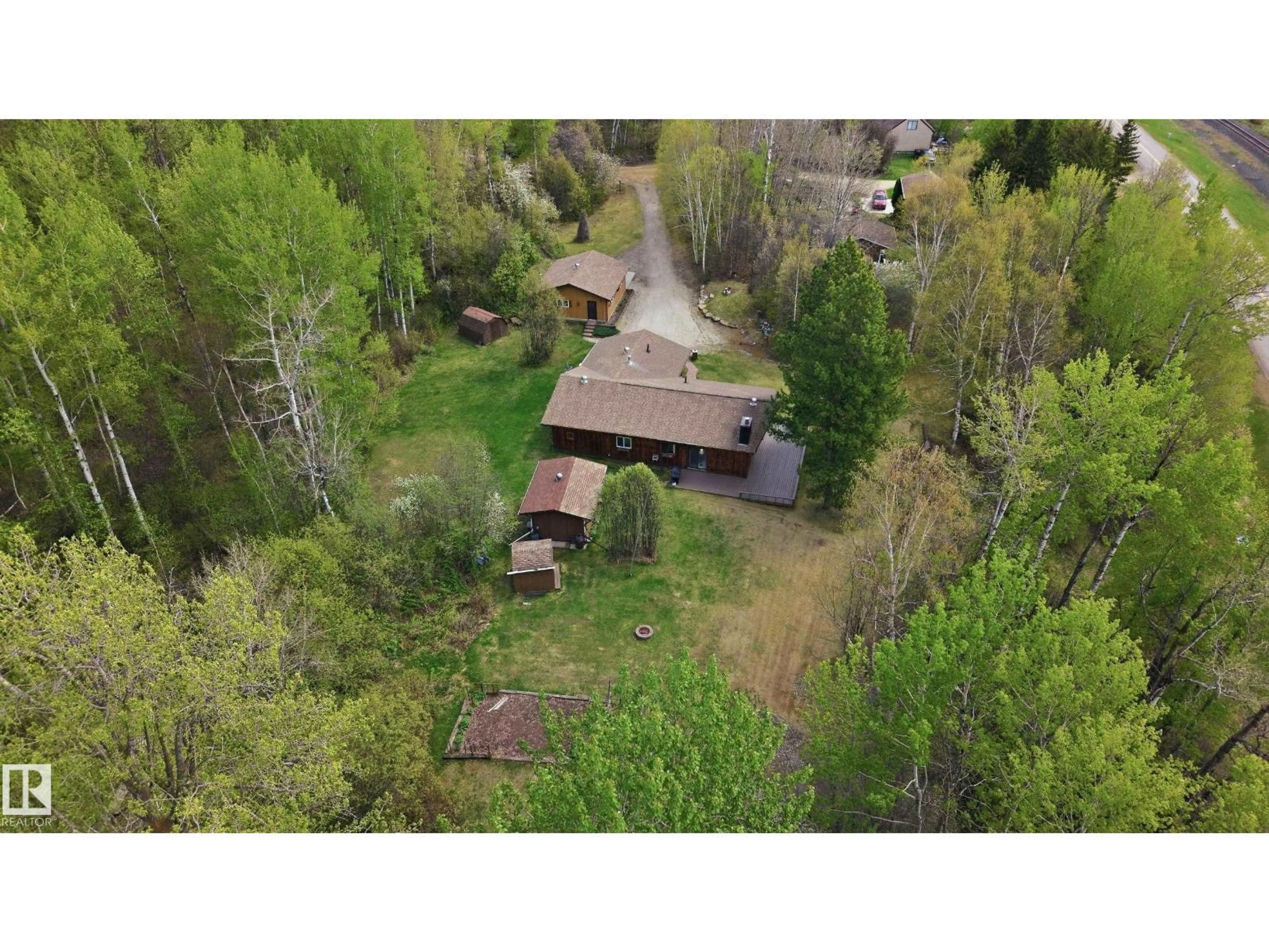 A pic from outside/outdoor area/front of a property/back of a property/a pic from drone, forest/trees view for 4502 A LAKESHORE RD, Wabamun Alberta T0E2K0
