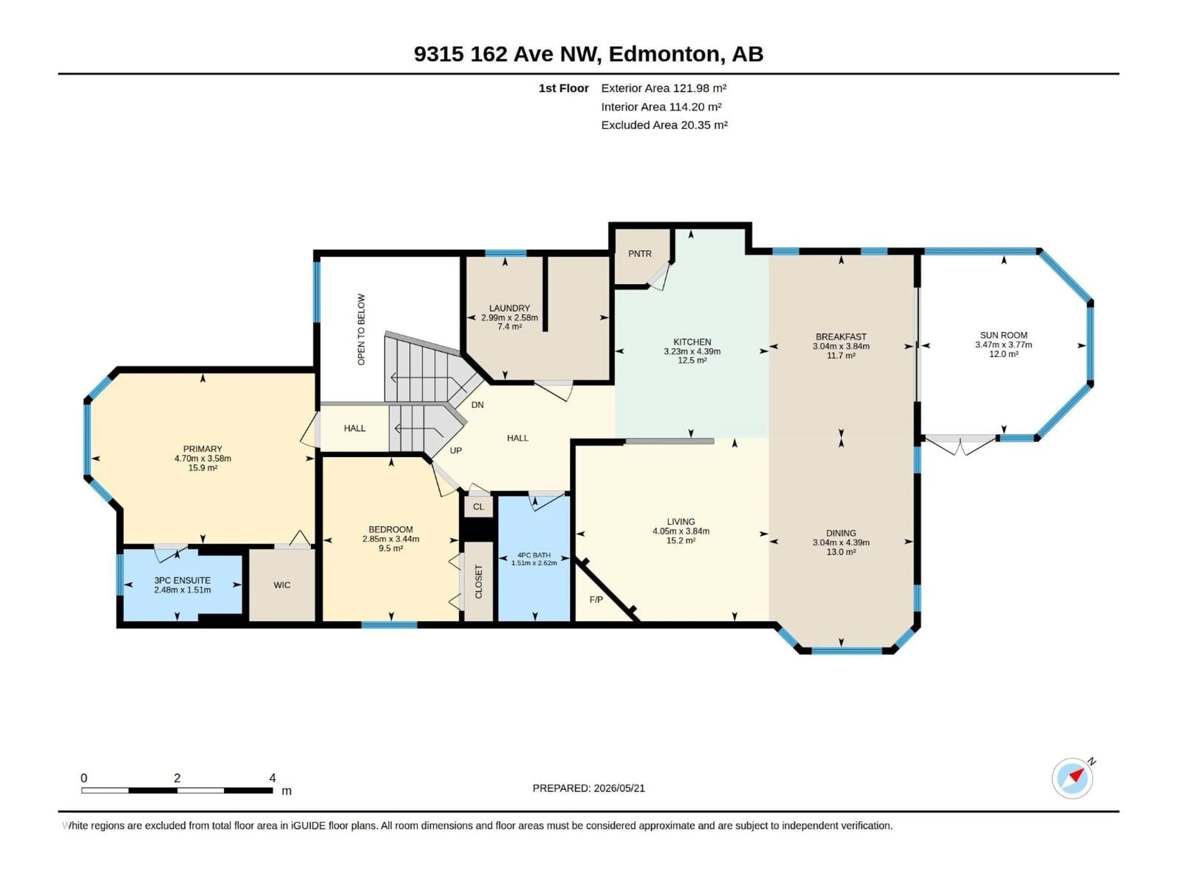 Floor plan for NW - 9315 162 AV, Edmonton Alberta T5Z3N2