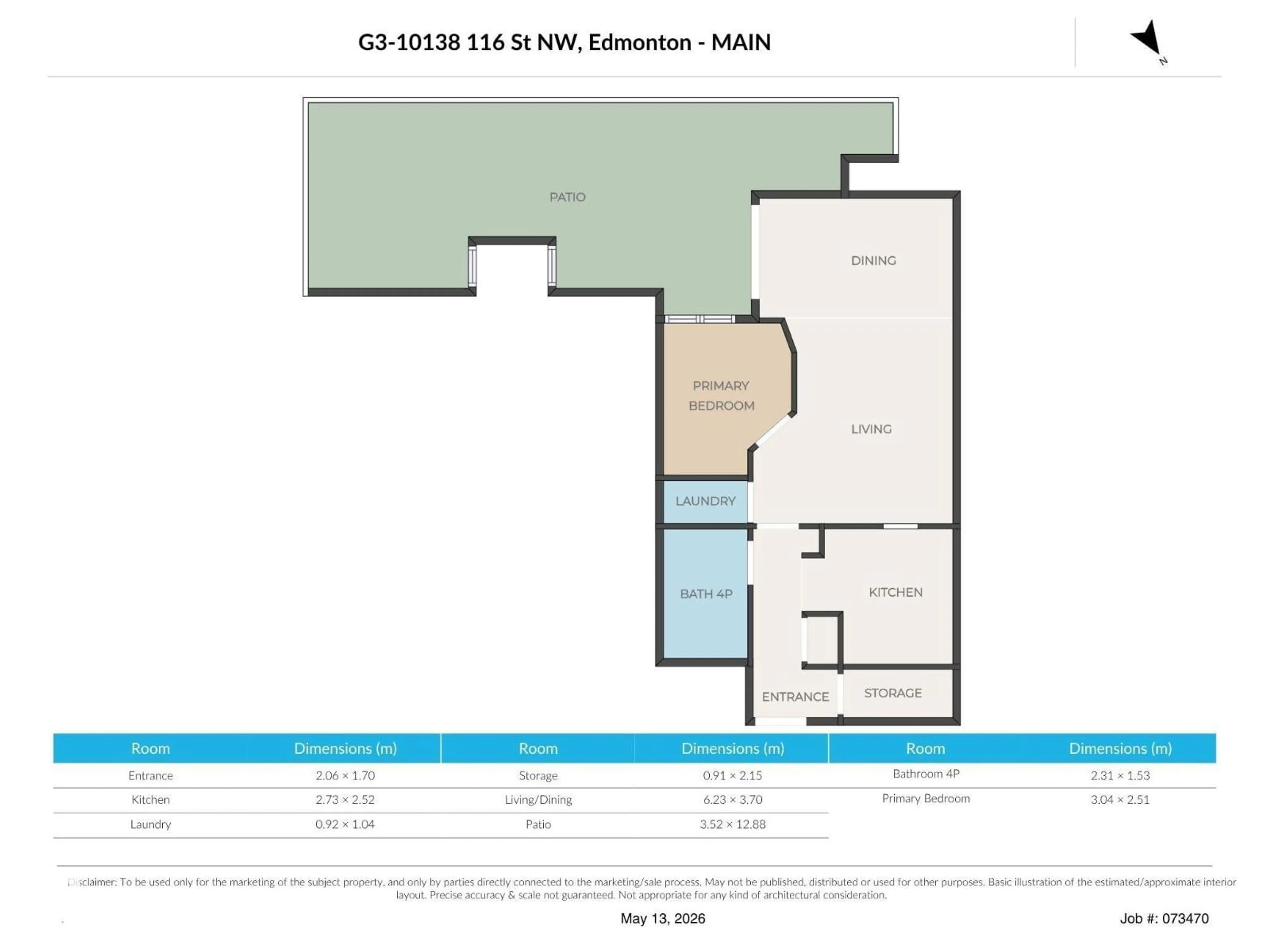 Floor plan for G3 - 10138 116 ST, Edmonton Alberta T5K1V8