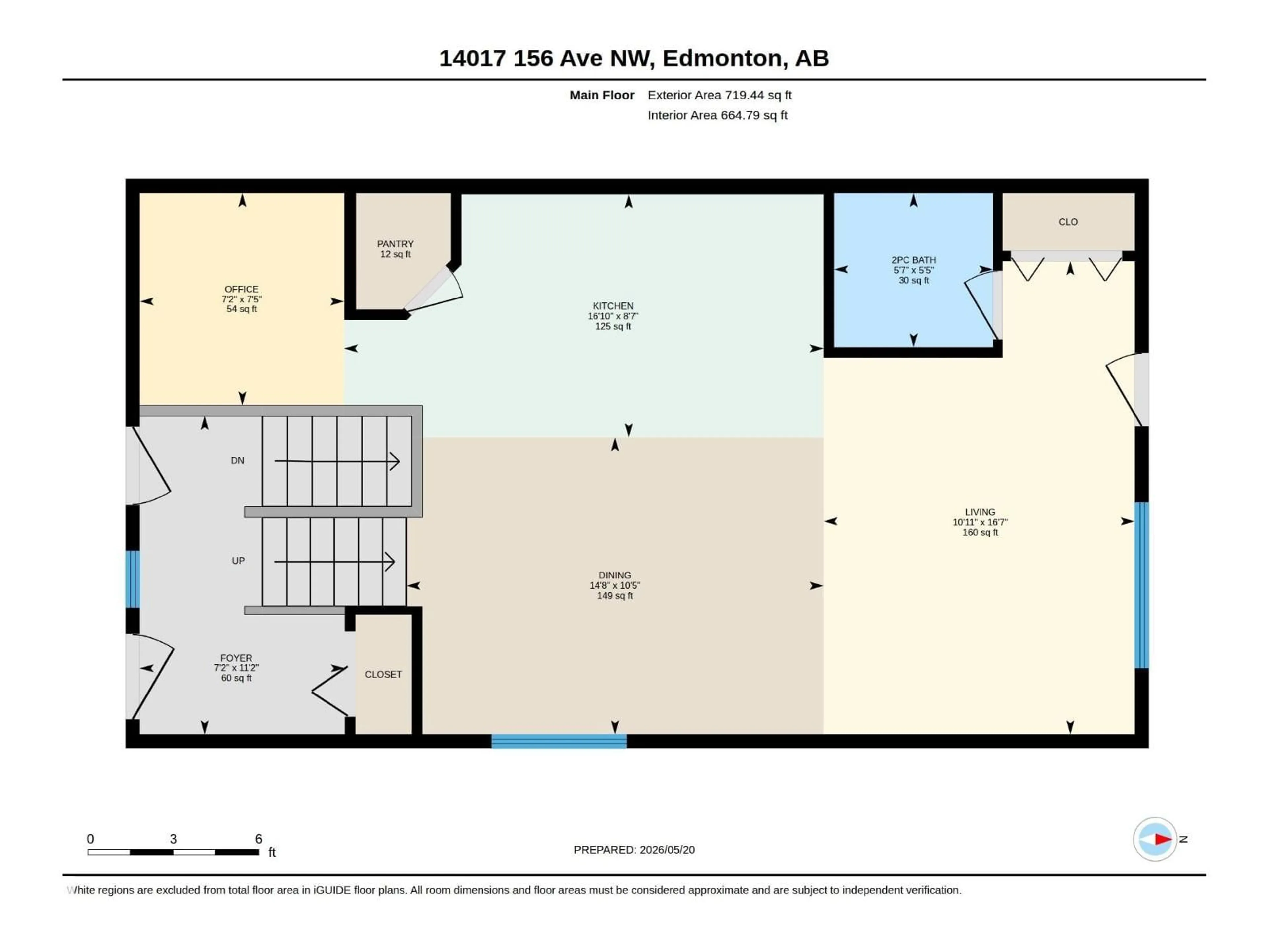 Floor plan for 14017 156 AV, Edmonton Alberta T6V1T3