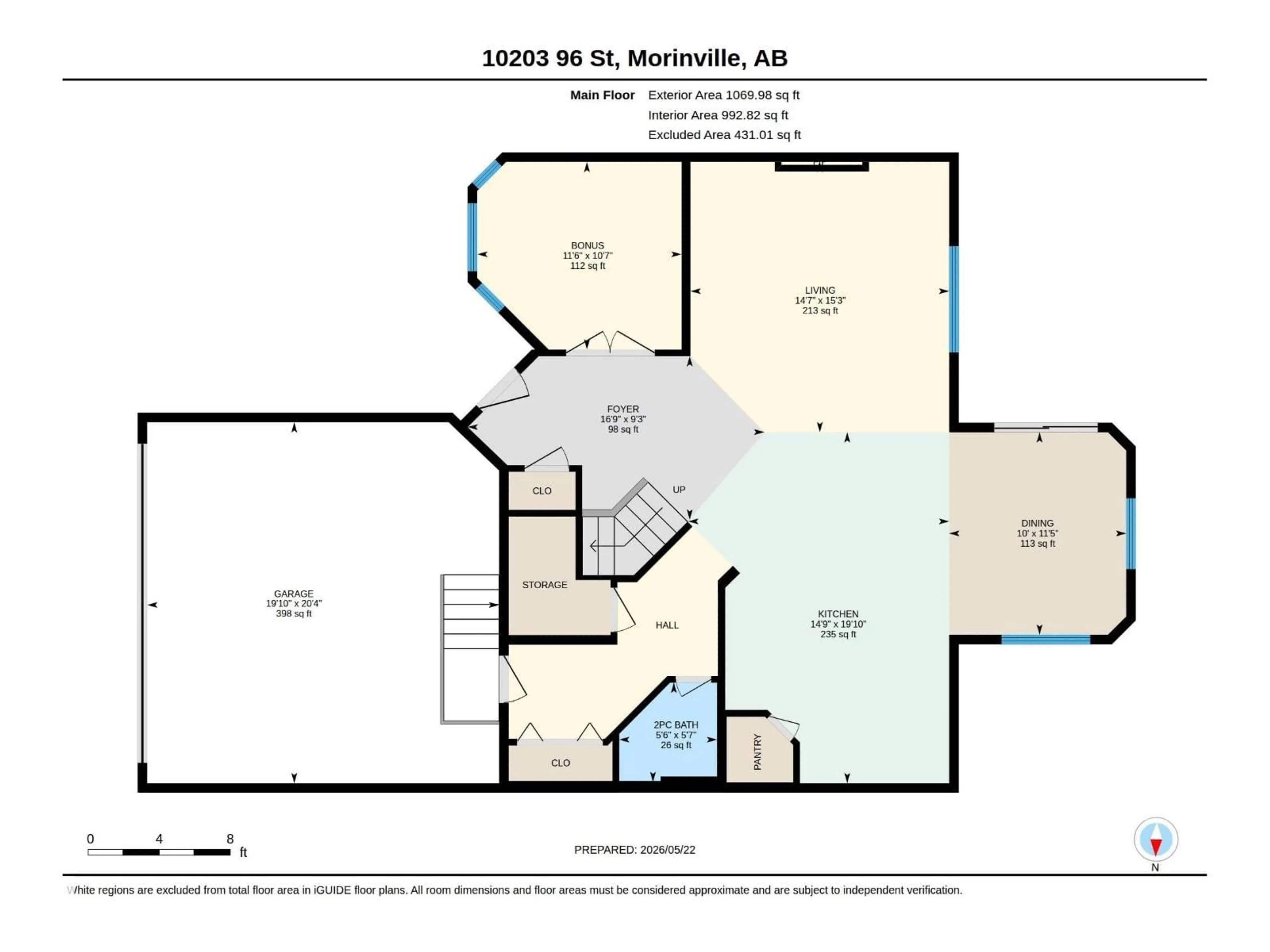 Floor plan for 10203 96 ST, Morinville Alberta T8R0B5