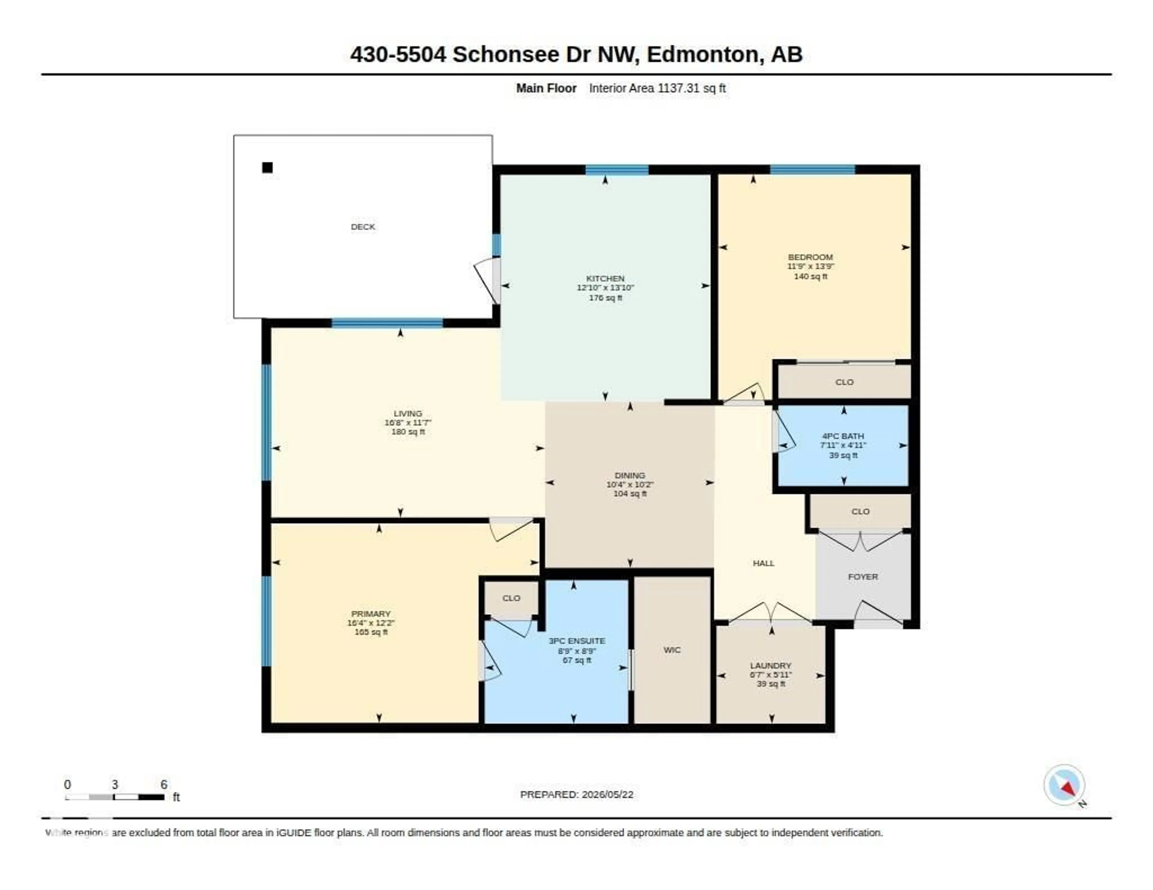 Floor plan for 5504 - 430 SCHONSEE DR, Edmonton Alberta T8N2Y4