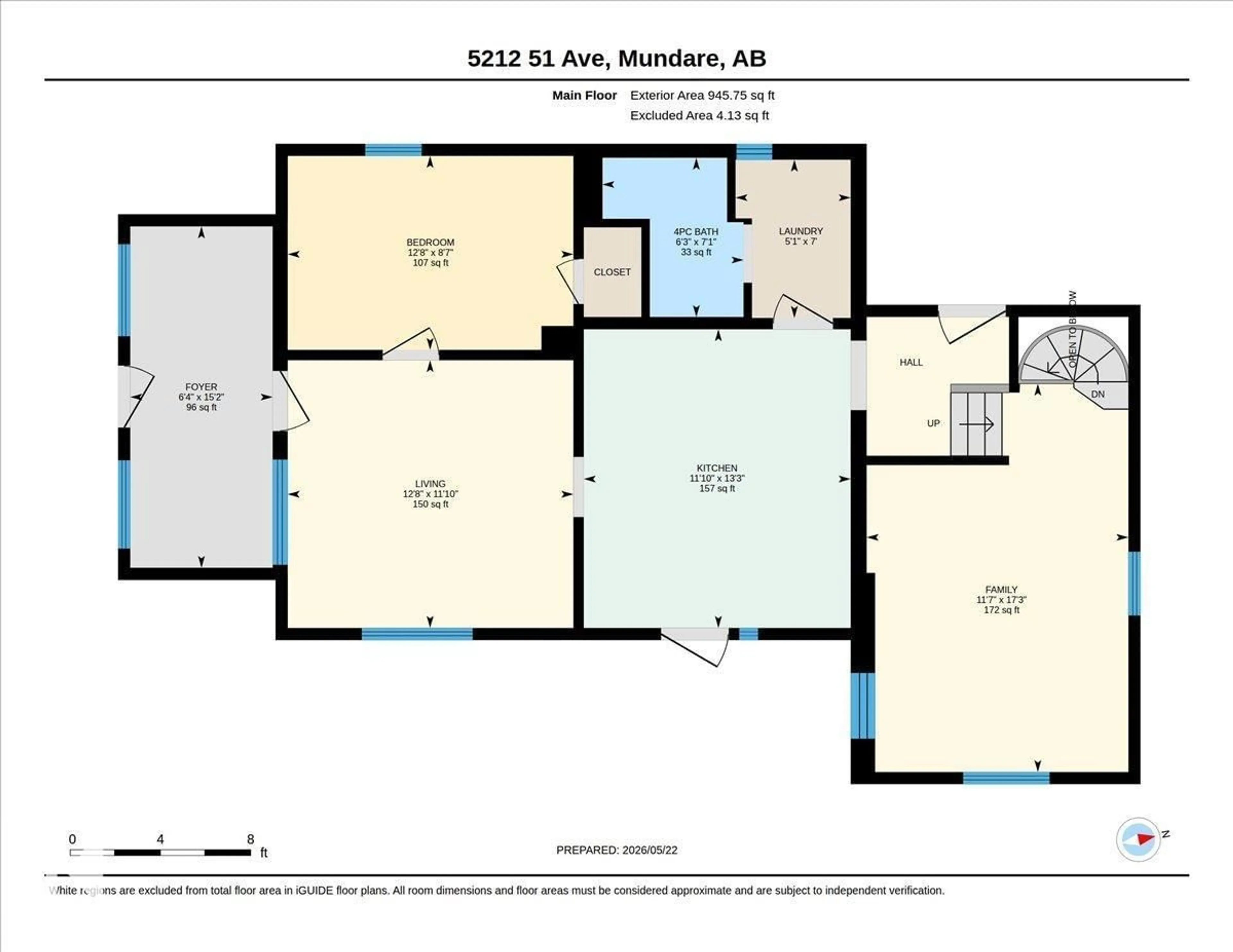 Floor plan for 5212 51 AV, Mundare Alberta T0B3H0