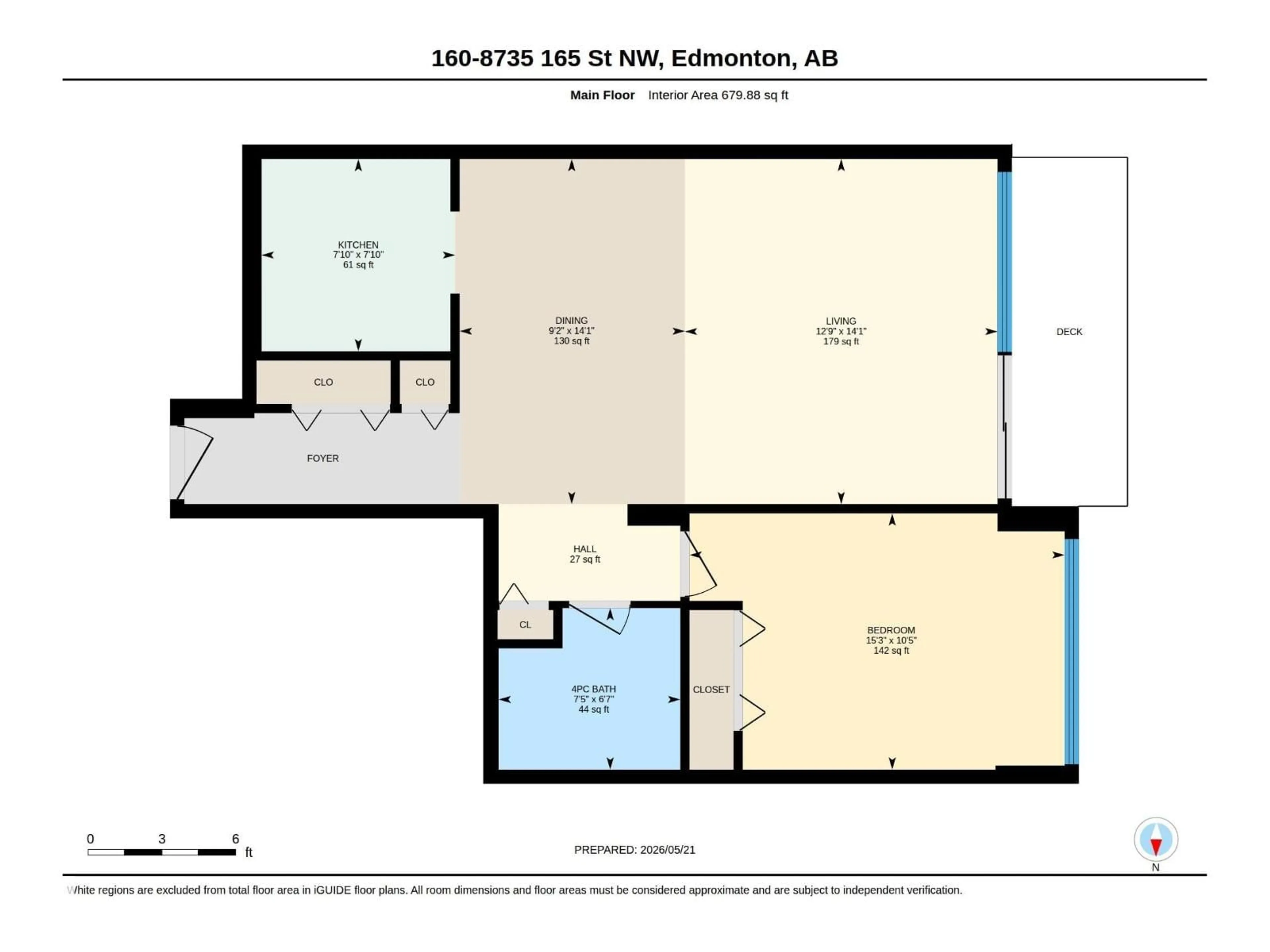 Floor plan for 160 8735 165 ST, Edmonton Alberta T5R2R6