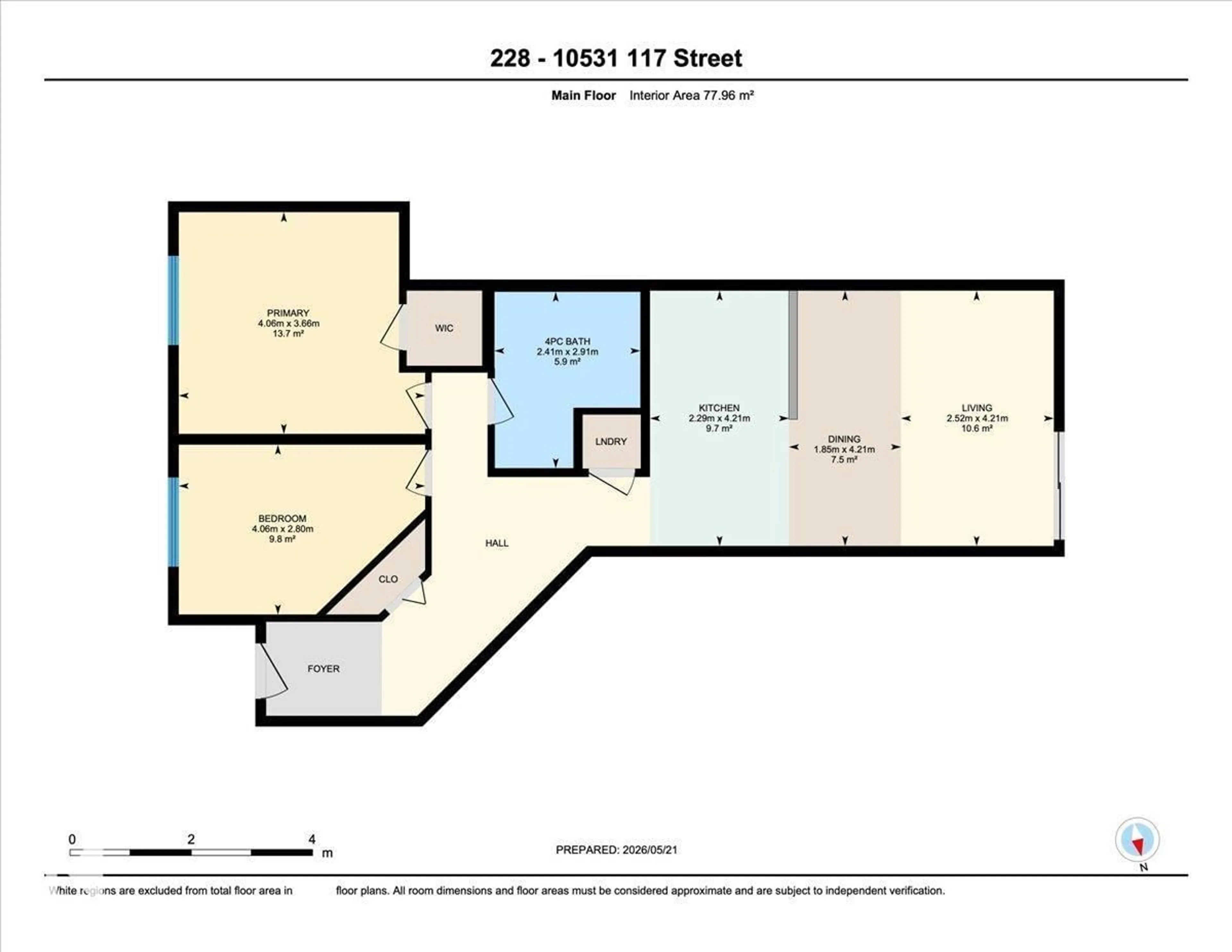 Floor plan for 228 - 10531 117 ST NW, Edmonton Alberta T5H0A8