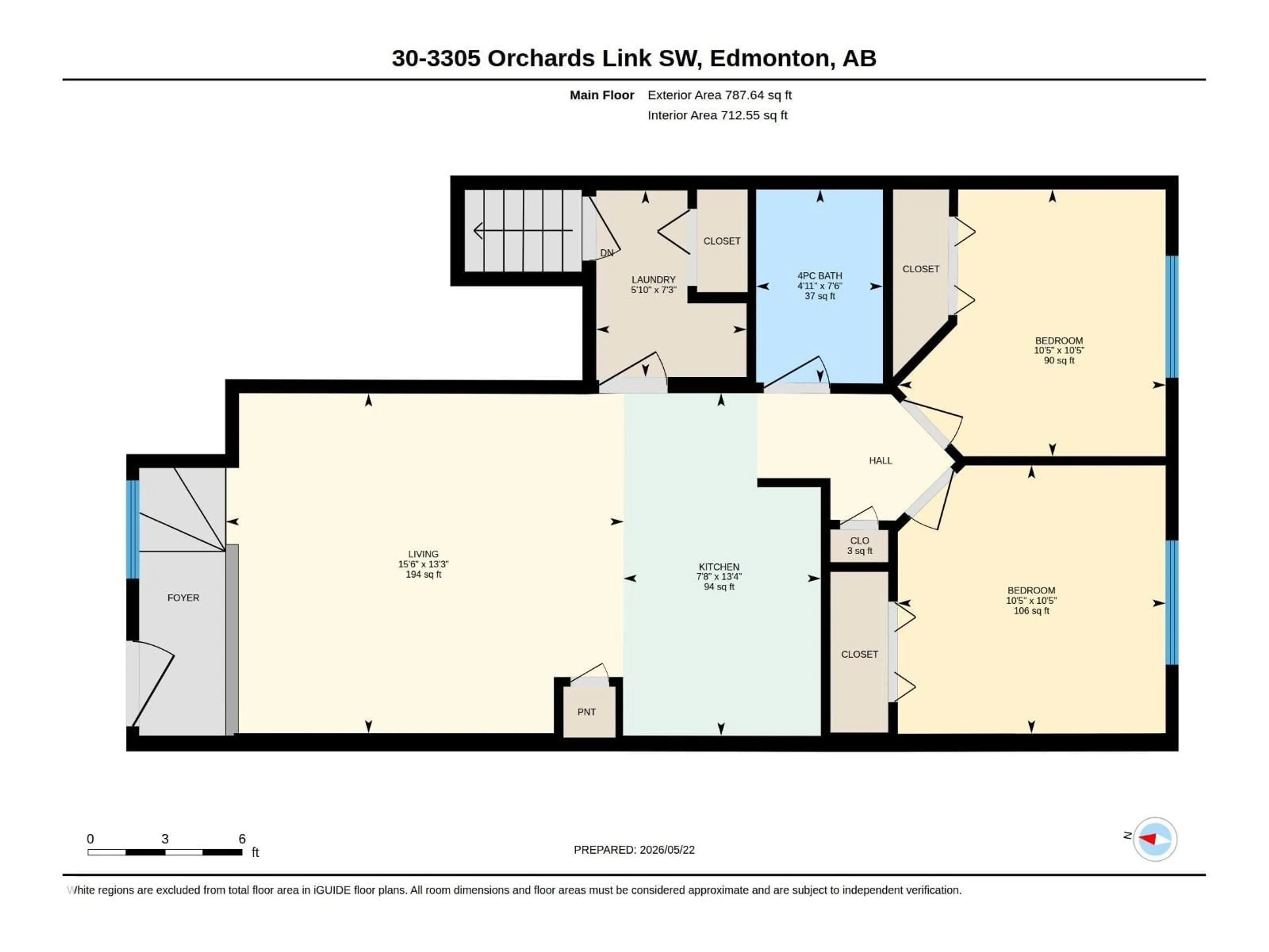 Floor plan for #30 - 3305 ORCHARDS LI, Edmonton Alberta T6X2H1